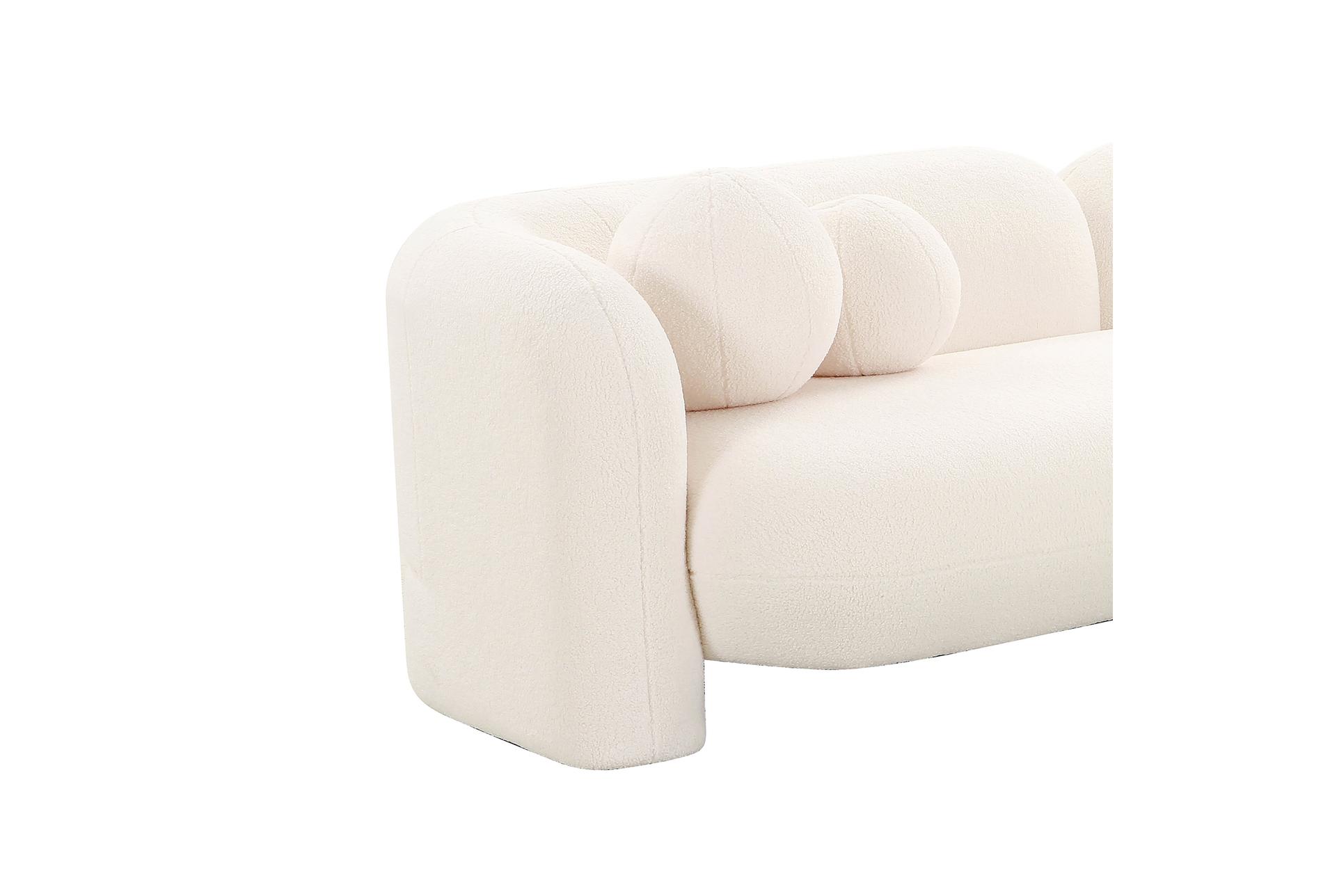 amelie cream white 91" faux fur curved sofa | fabric 11 amelie cream white 91" faux fur curved sofa | fabric