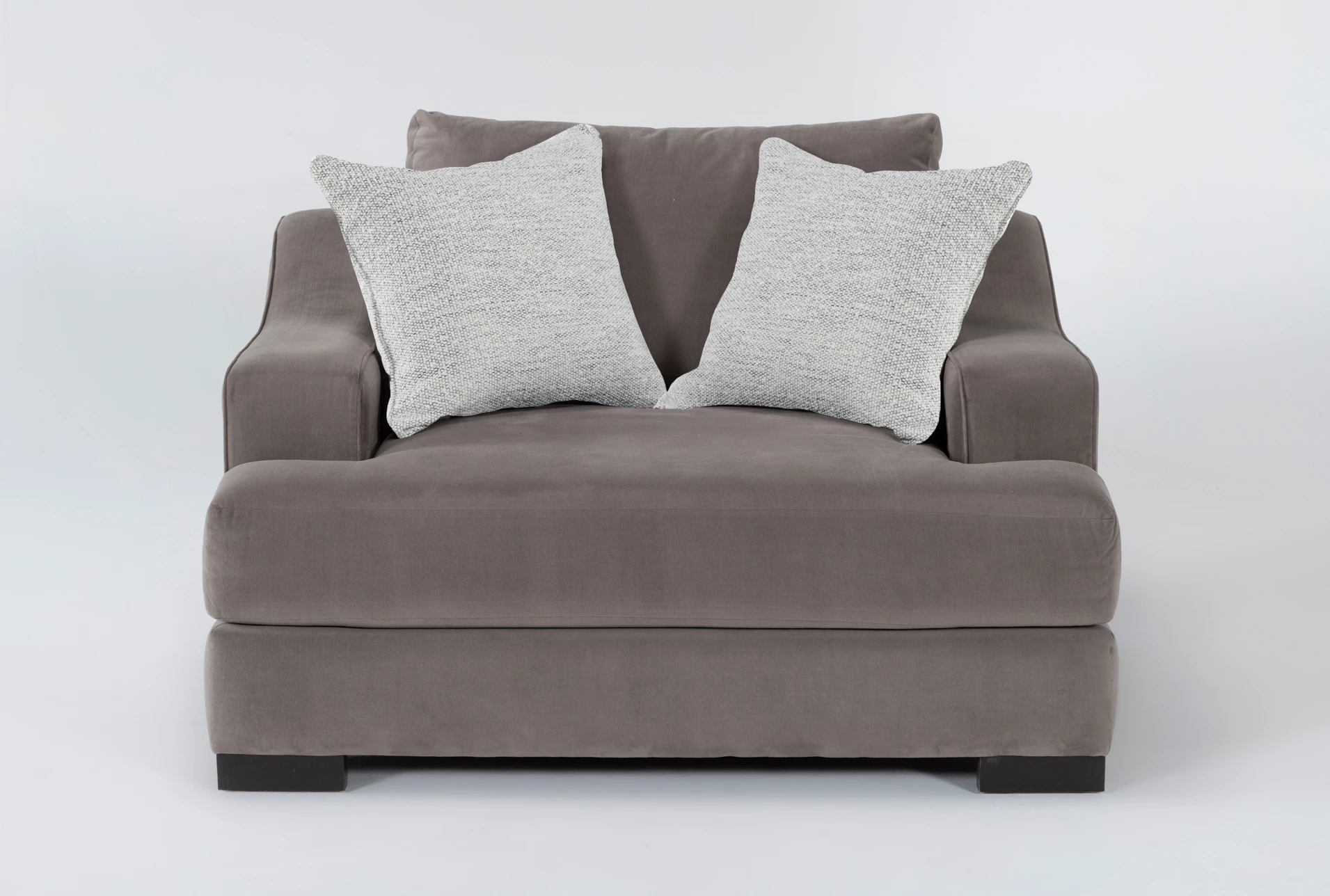 lodge grey performance fabric 58" velvet oversized chair 1 lodge grey performance fabric 58" velvet oversized chair