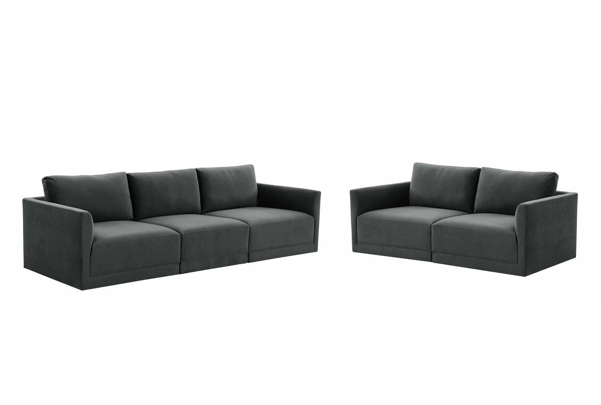 lyric charcoal grey velvet fabric 5 piece living room set with modular sofa and loveseat 1 lyric charcoal grey velvet fabric 5 piece living room set with modular sofa and loveseat