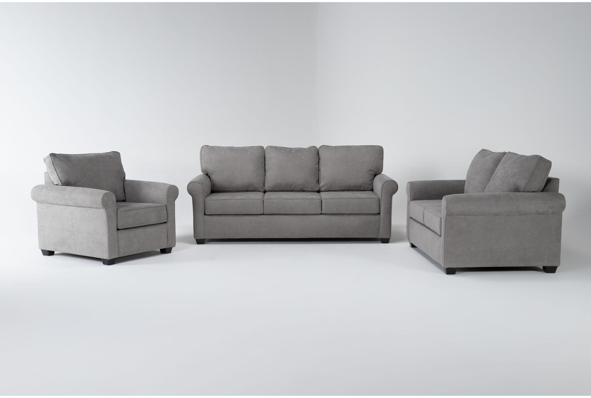 athos vintage grey fabric 3 piece queen memory foam sleeper sofa bed loveseat & arm chair set | 4 piece 1 athos vintage grey fabric 3 piece queen memory foam sleeper sofa bed loveseat & arm chair set | 4 piece