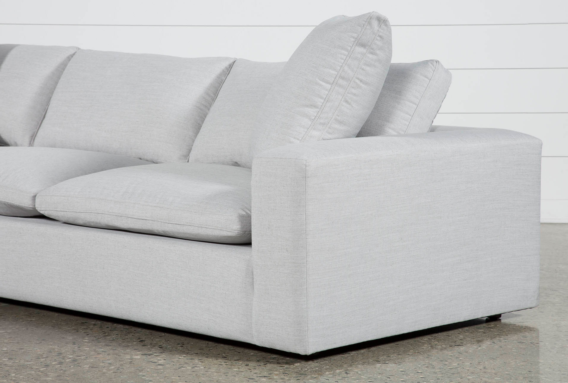 utopia modular 3 piece grey 123" fabric sectional with left arm facing bumper chaise 6 utopia modular 3 piece grey 123" fabric sectional with left arm facing bumper chaise