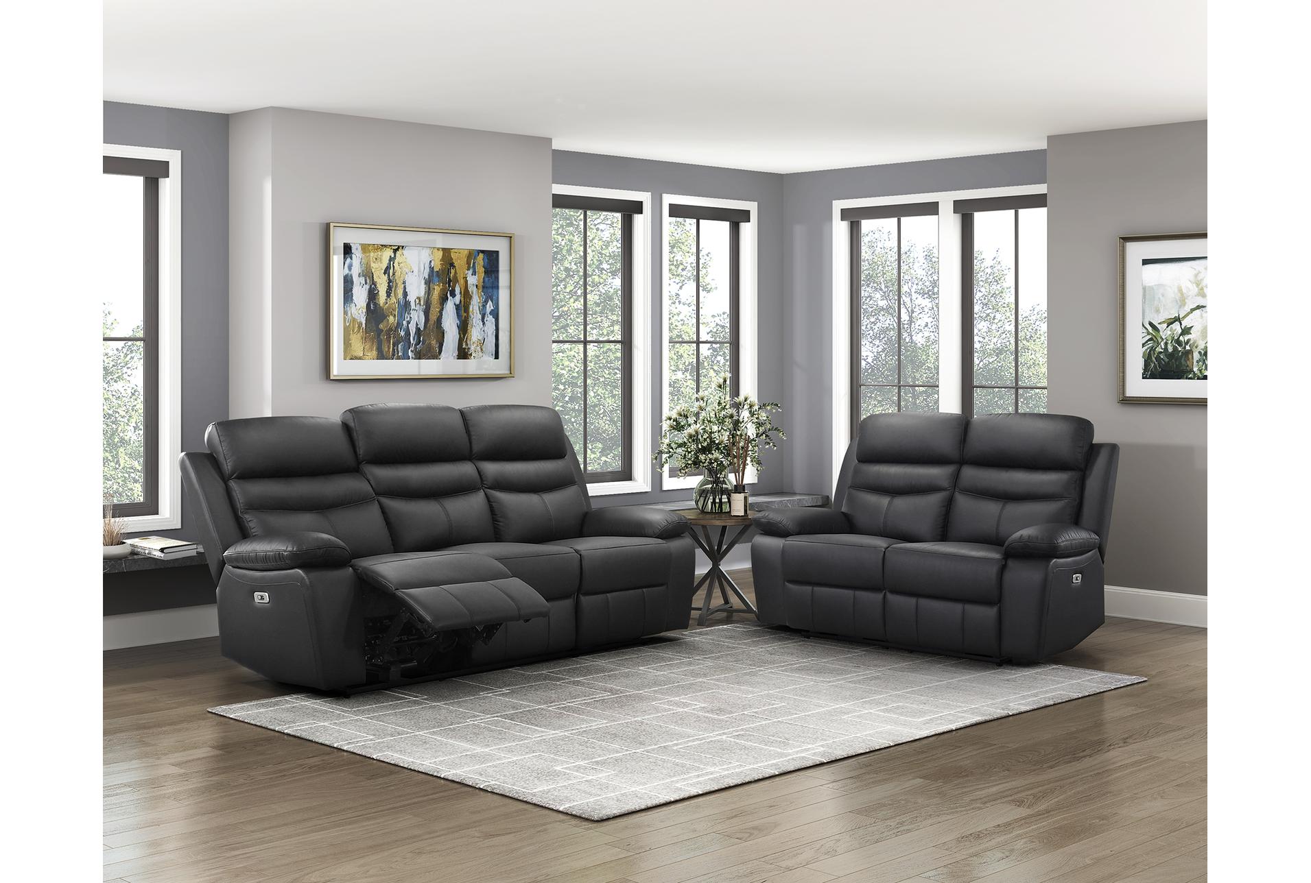 marigold black leather 86" power reclining sofa with usb 18 marigold black leather 86" power reclining sofa with usb