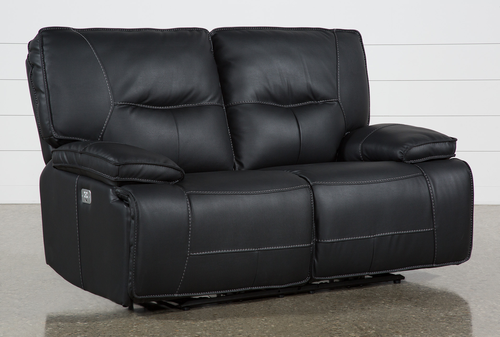 marcus black fabric 65" power reclining loveseat with power headrest & usb 1 marcus black fabric 65" power reclining loveseat with power headrest & usb