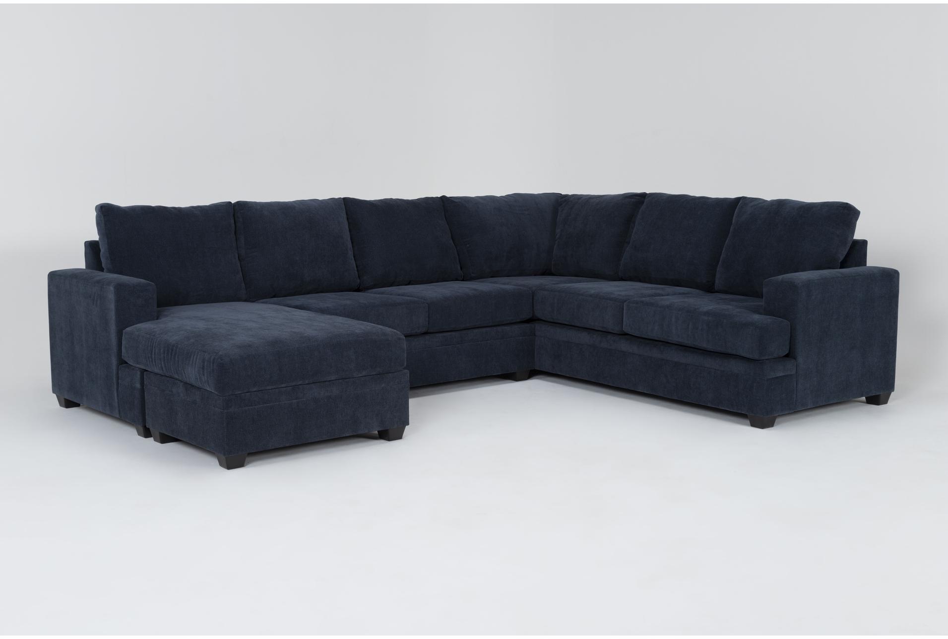 bonaterra midnight navy blue fabric 127" 2 piece u-shaped sectional with left arm facing sofa chaise | track arms 1 bonaterra midnight navy blue fabric 127" 2 piece u-shaped sectional with left arm facing sofa chaise | track arms