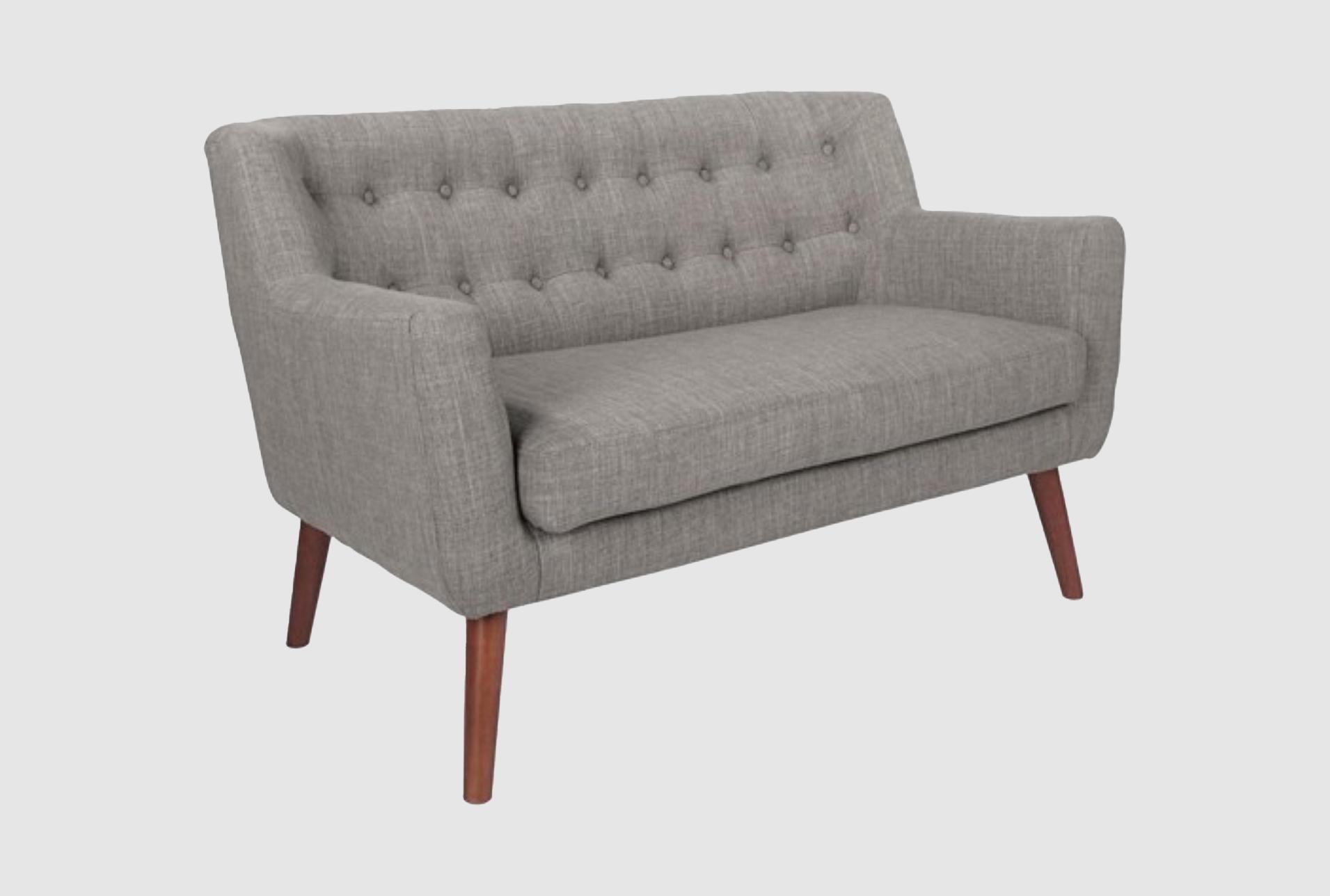 holly cement grey fabric settee with coffee legs 1 holly cement grey fabric settee with coffee legs