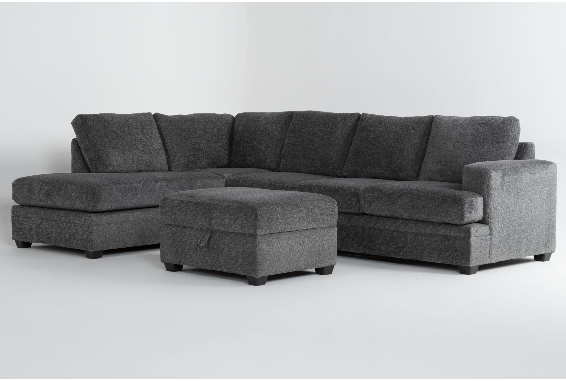 zoeller charcoal grey fabric 2 piece l-shaped sectional with right arm facing sleeper sofa bed with memory foam mattress + left arm facing corner chaise & ottoman 1 zoeller charcoal grey fabric 2 piece l-shaped sectional with right arm facing sleeper sofa bed with memory foam mattress + left arm facing corner chaise & ottoman