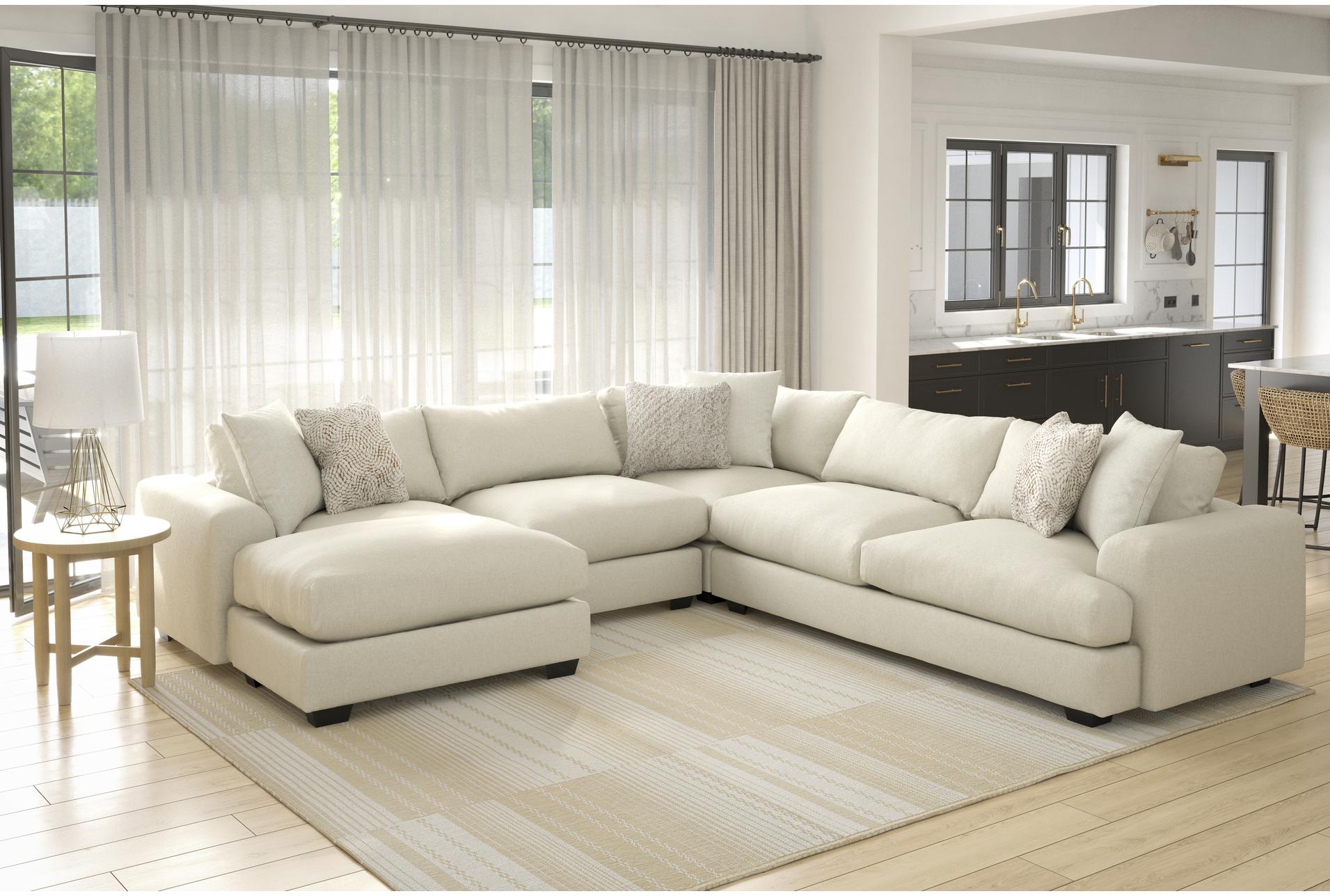 cataleya ivory beige boucle fabric 129" 4 piece left arm facing chaise sectional 18 cataleya ivory beige boucle fabric 129" 4 piece left arm facing chaise sectional