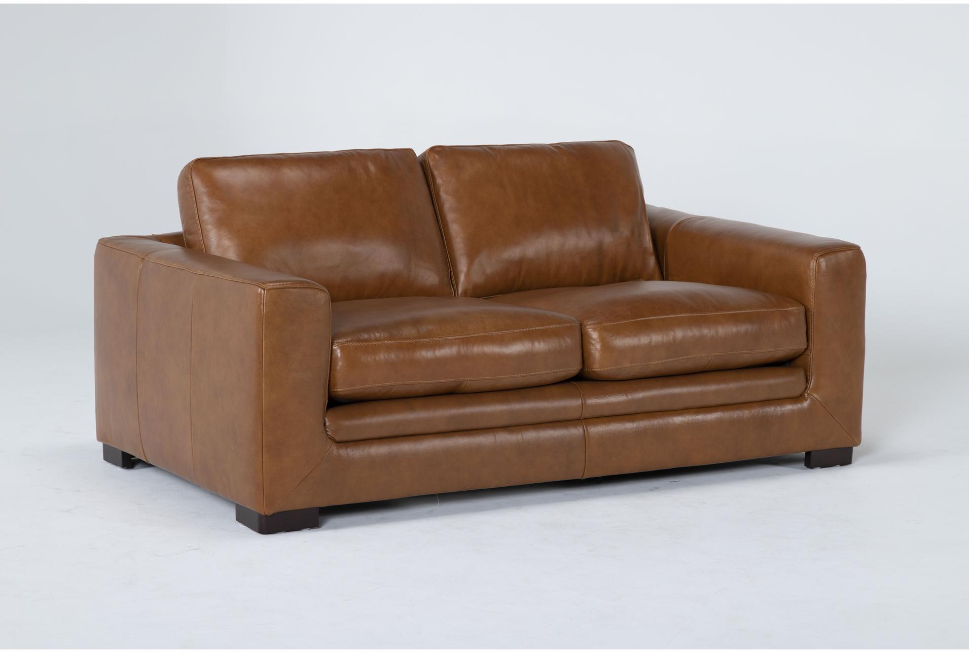 mason brown leather 70" loveseat | track arms | down cushions 9 mason brown leather 70" loveseat | track arms | down cushions