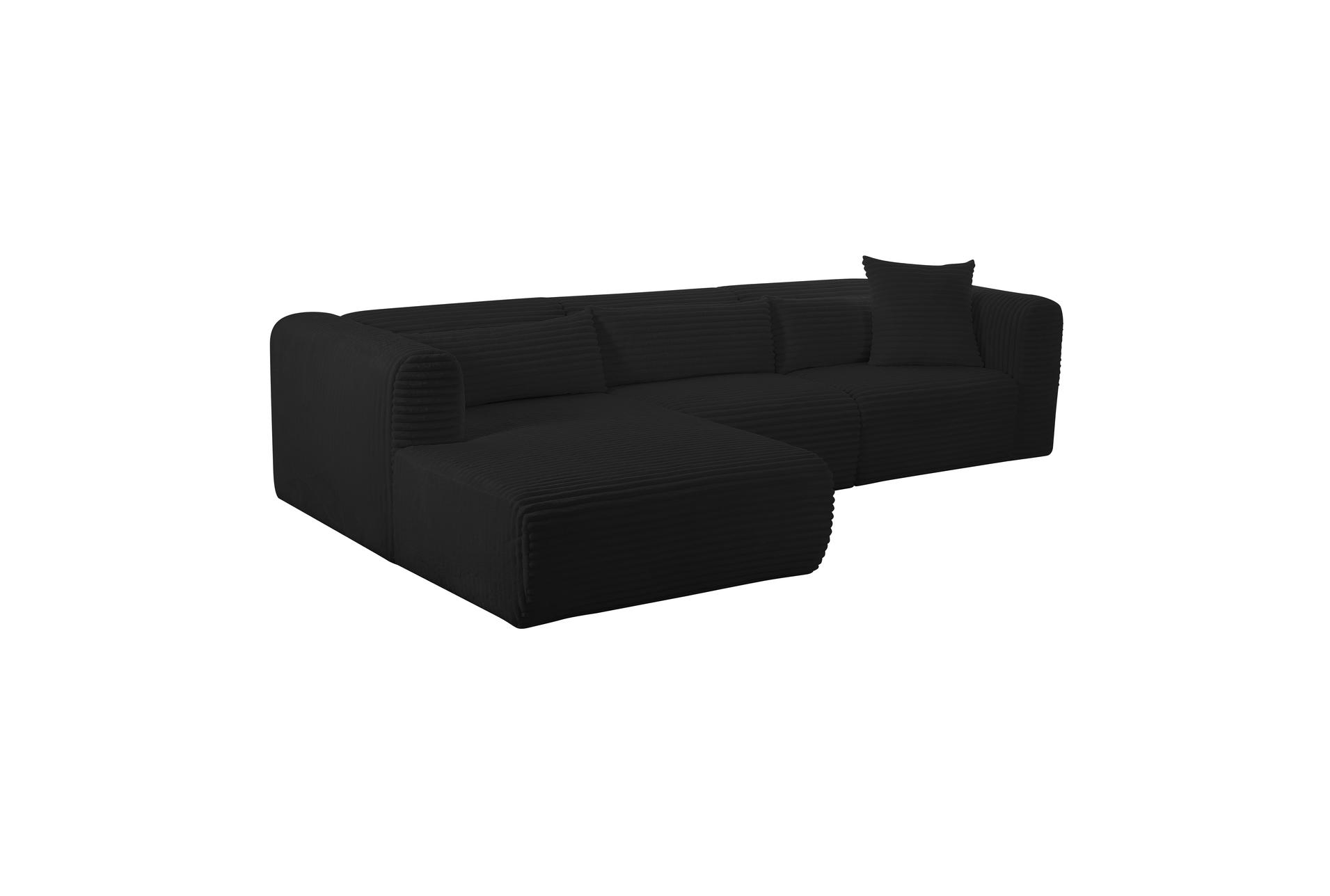 tarra fluffy oversized black corduroy 3 piece modular sectional with left arm facing chaise 1 tarra fluffy oversized black corduroy 3 piece modular sectional with left arm facing chaise