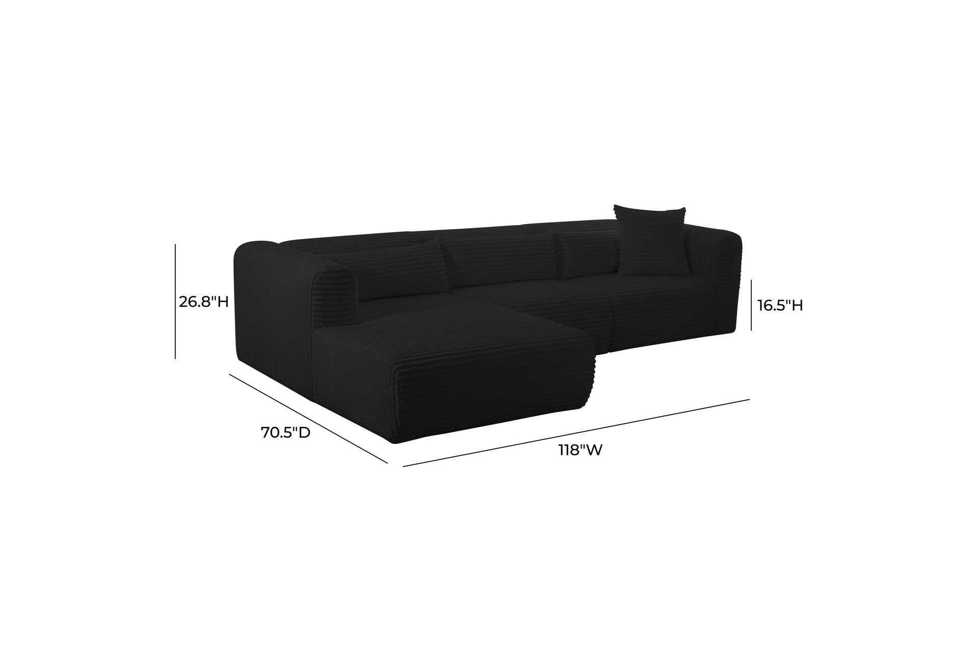 tarra fluffy oversized black corduroy 3 piece modular sectional with left arm facing chaise 11 tarra fluffy oversized black corduroy 3 piece modular sectional with left arm facing chaise