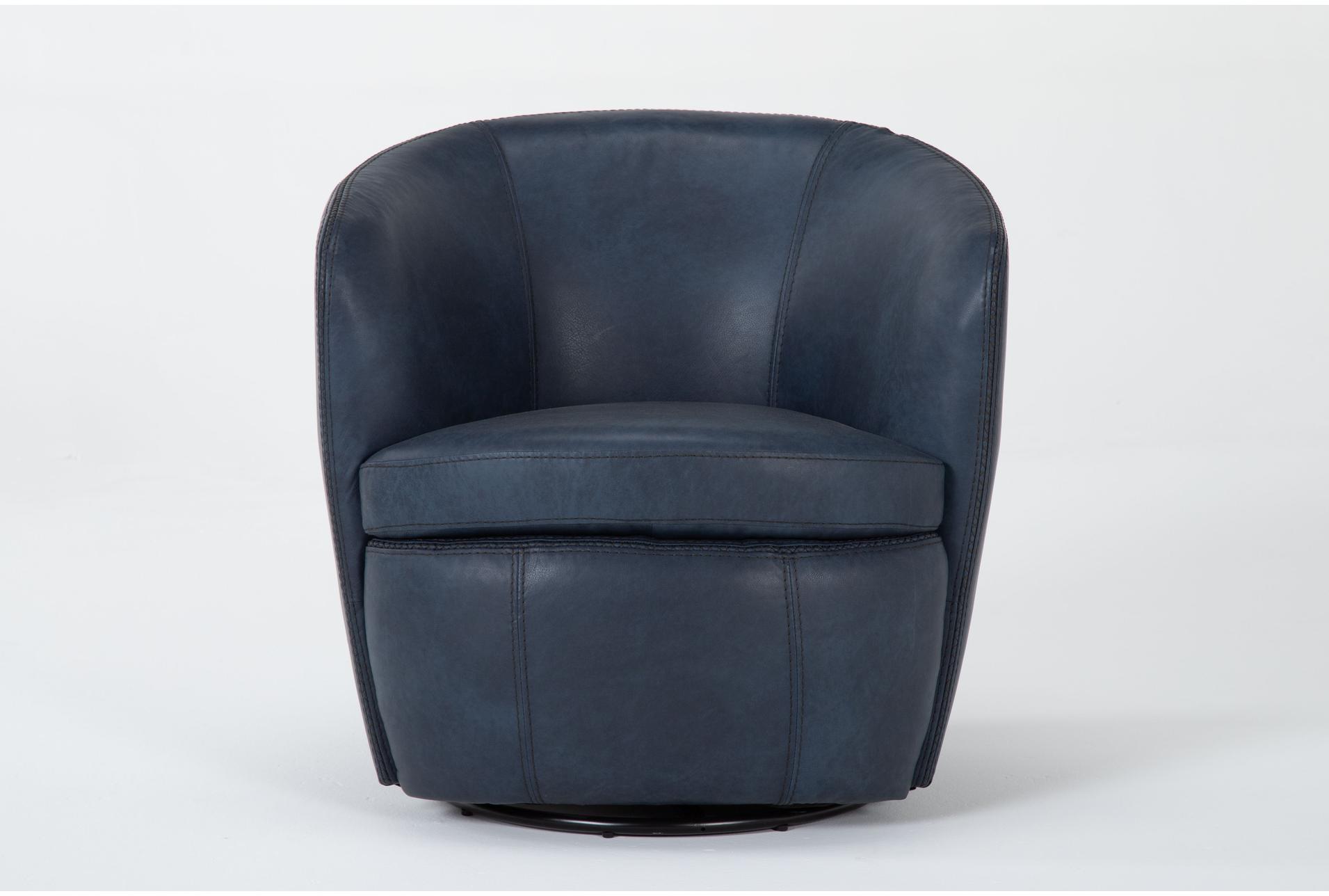 santiago navy blue leather swivel barrel club chair | 100% leather | curved 8 santiago navy blue leather swivel barrel club chair | 100% leather | curved