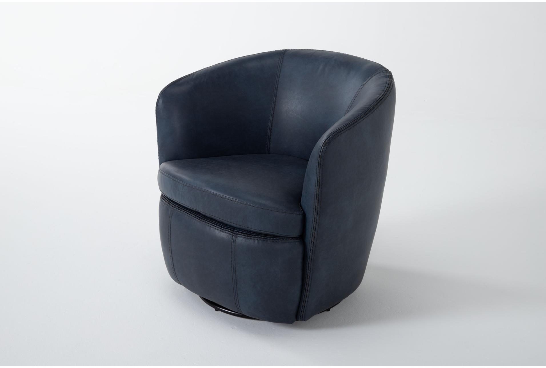 santiago navy blue leather swivel barrel club chair | 100% leather | curved 10 santiago navy blue leather swivel barrel club chair | 100% leather | curved