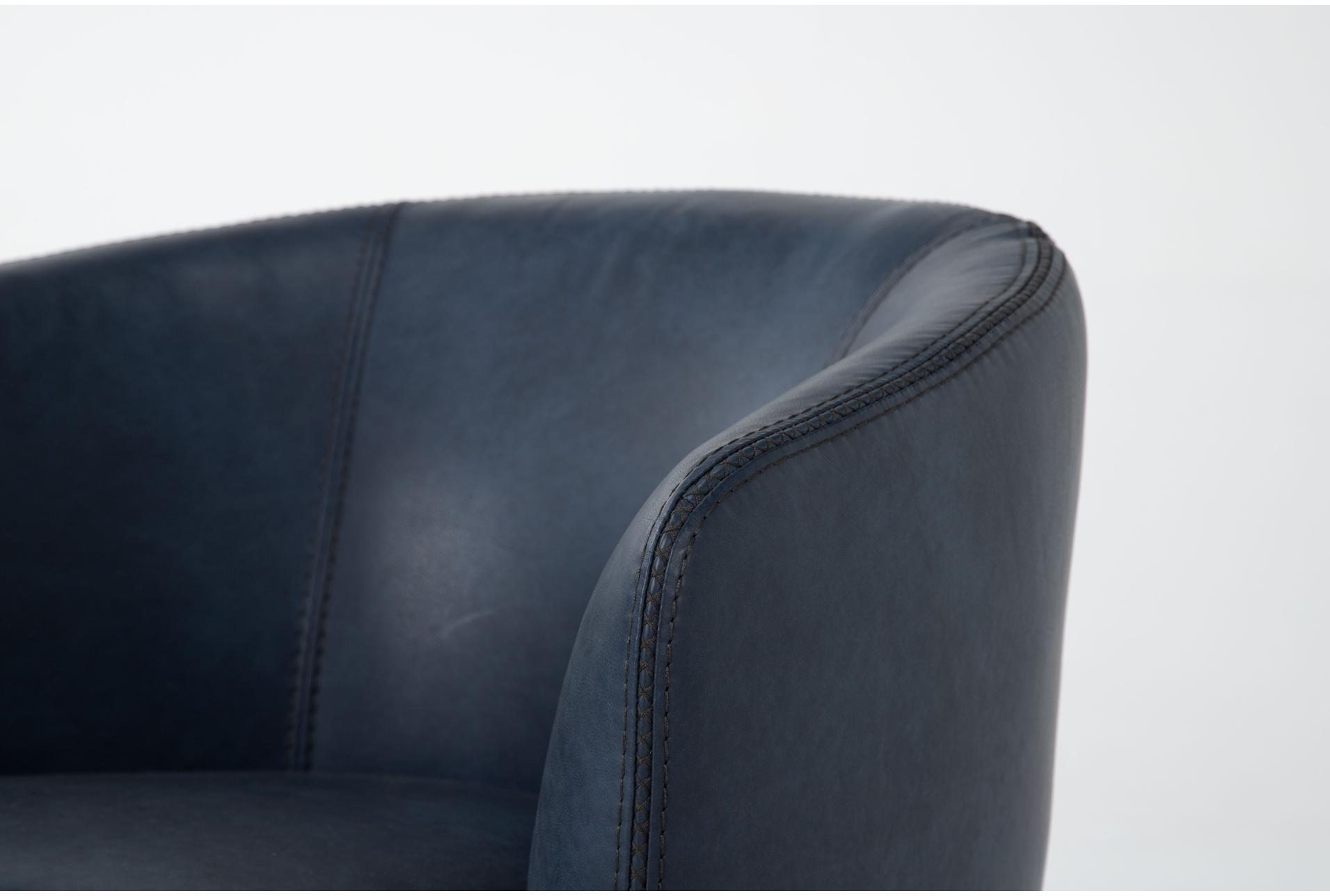santiago navy blue leather swivel barrel club chair | 100% leather | curved 11 santiago navy blue leather swivel barrel club chair | 100% leather | curved