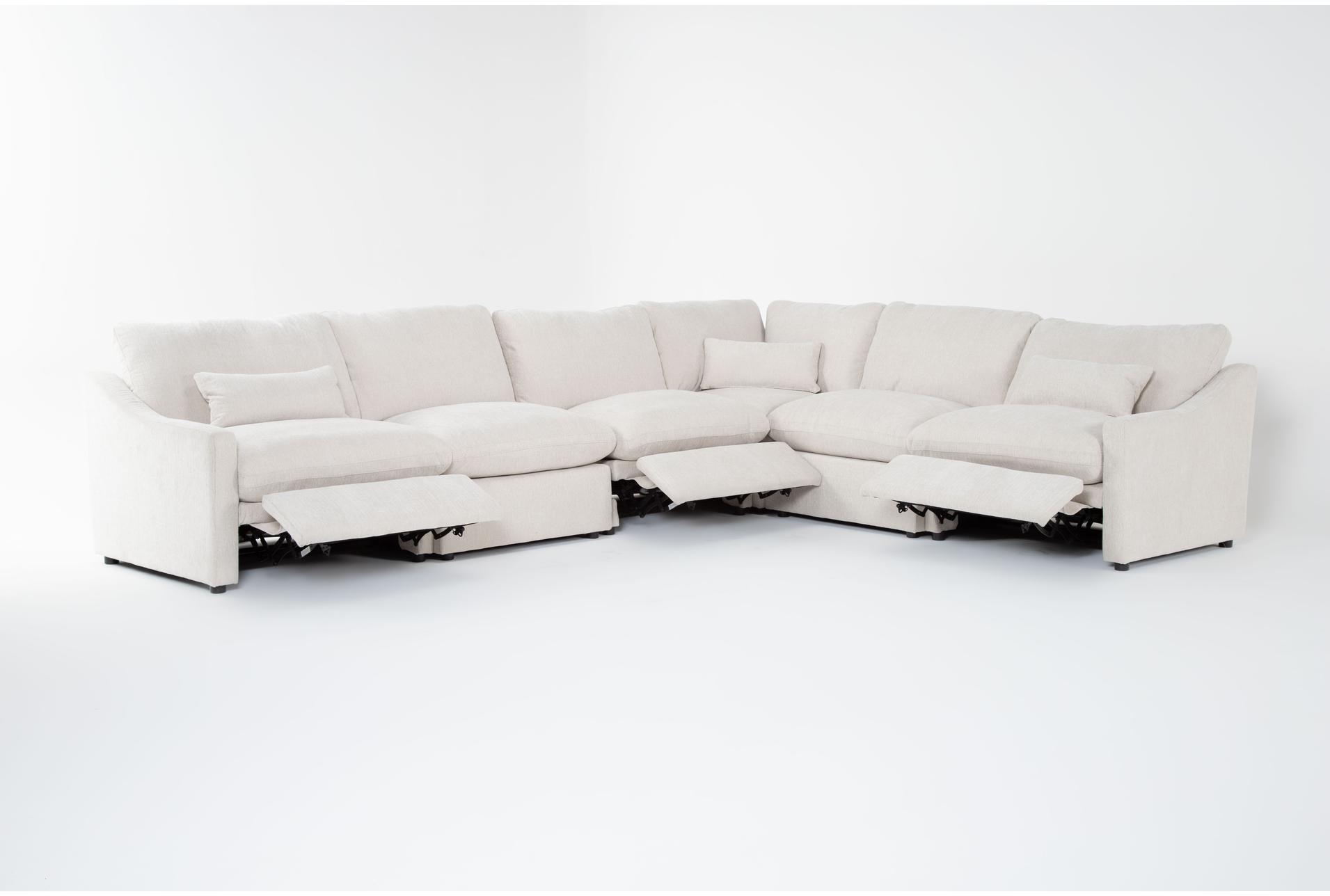kennedy cream 159" 6 piece power reclining l-shaped modular sectional with 3 power recliners usb & ottoman | deep seated 10 kennedy cream 159" 6 piece power reclining l-shaped modular sectional with 3 power recliners usb & ottoman | deep seated
