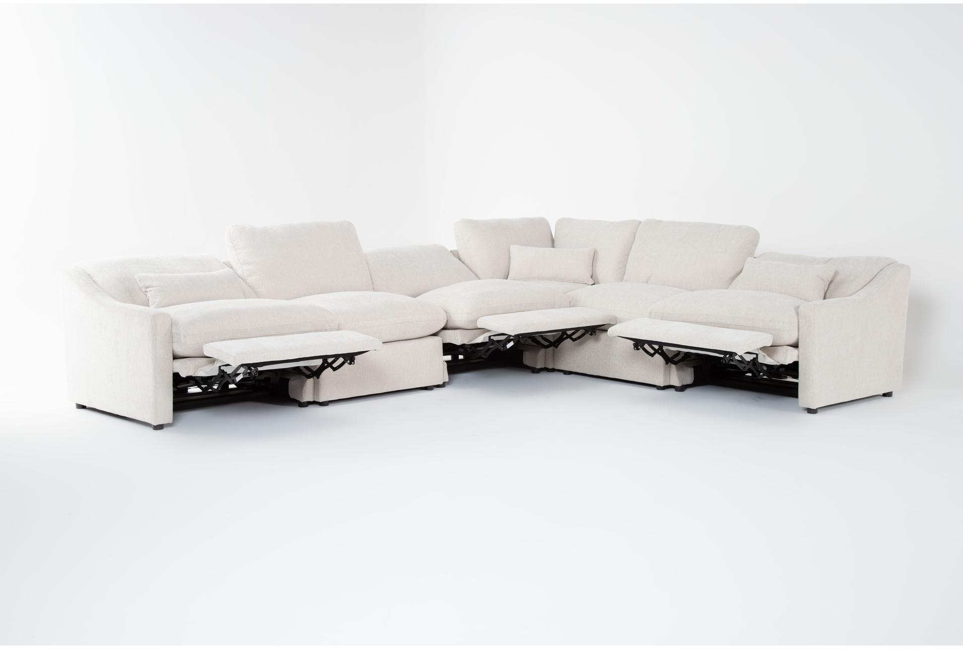 kennedy cream 159" 6 piece power reclining l-shaped modular sectional with 3 power recliners usb & ottoman | deep seated 11 kennedy cream 159" 6 piece power reclining l-shaped modular sectional with 3 power recliners usb & ottoman | deep seated