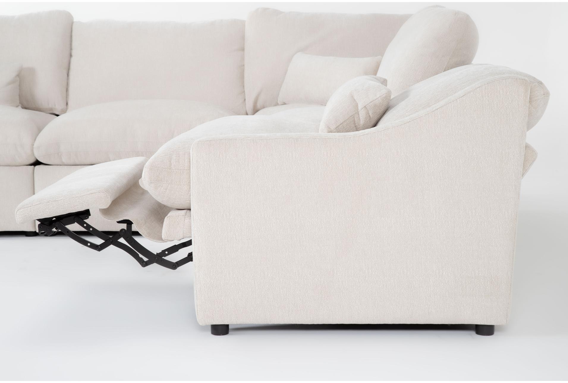 kennedy cream 159" 6 piece power reclining l-shaped modular sectional with 3 power recliners usb & ottoman | deep seated 12 kennedy cream 159" 6 piece power reclining l-shaped modular sectional with 3 power recliners usb & ottoman | deep seated