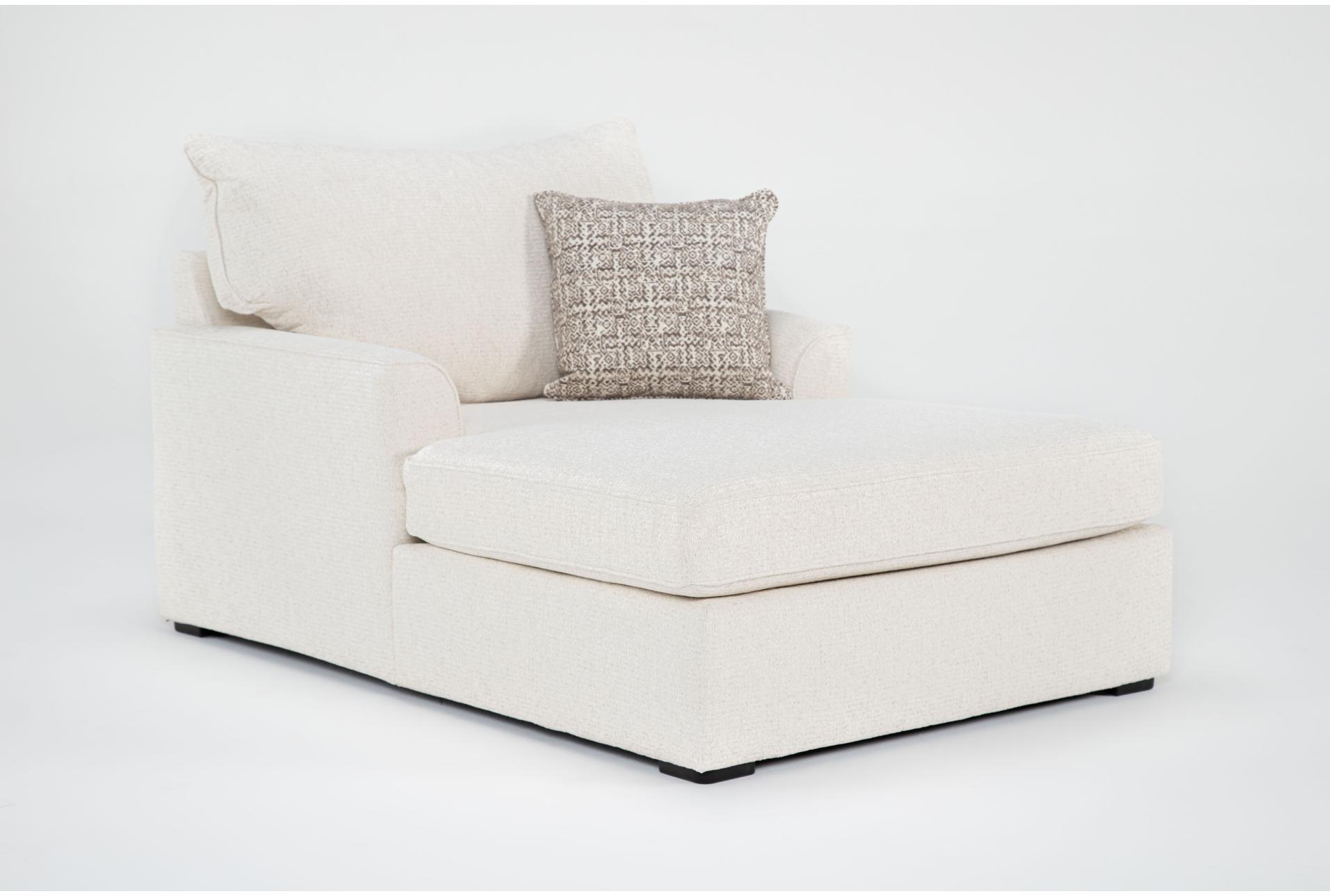 belinha ii opal white fabric oversized chaise lounge