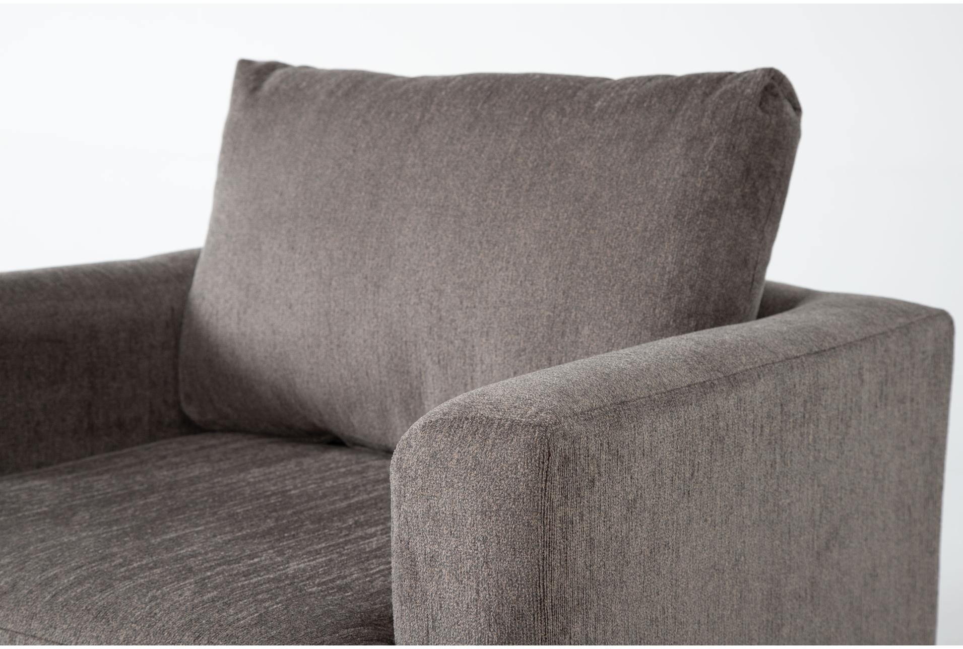 basil grey brown fabric arm chair | solid | club 9 basil grey brown fabric arm chair | solid | club