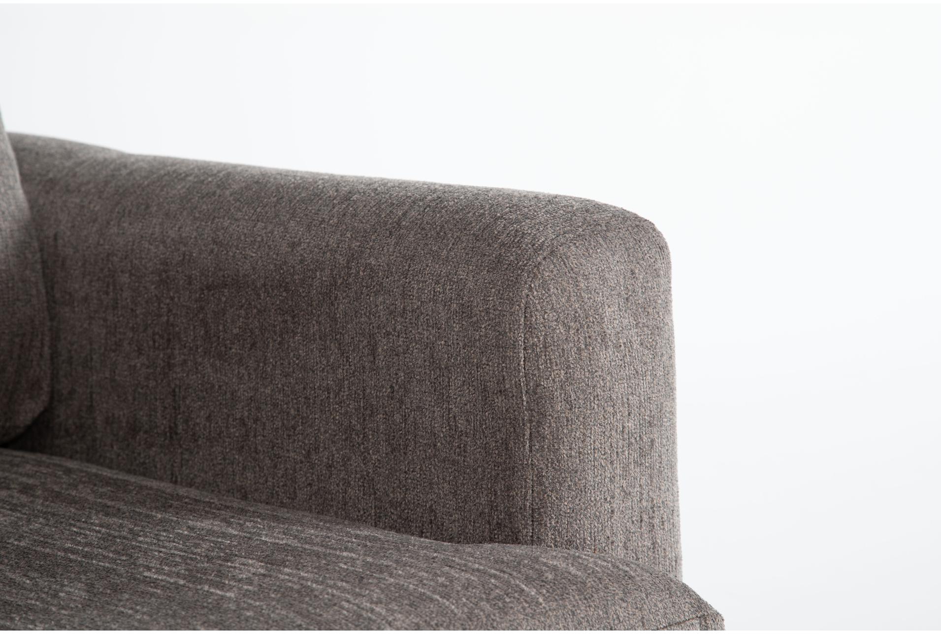 basil grey brown fabric modular 93" 2 piece sectional with left arm facing chaise | track arms | loose reversible back 11 basil grey brown fabric modular 93" 2 piece sectional with left arm facing chaise | track arms | loose reversible back