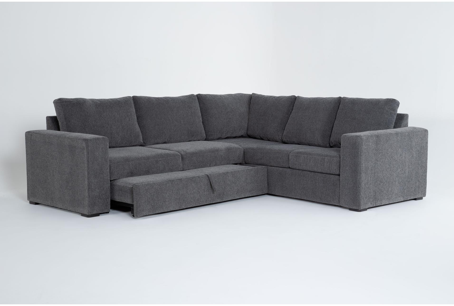 sebastian slate grey fabric 109" 2 piece l-shaped sectional with left arm facing convertible futon sleeper | track arms 11 sebastian slate grey fabric 109" 2 piece l-shaped sectional with left arm facing convertible futon sleeper | track arms