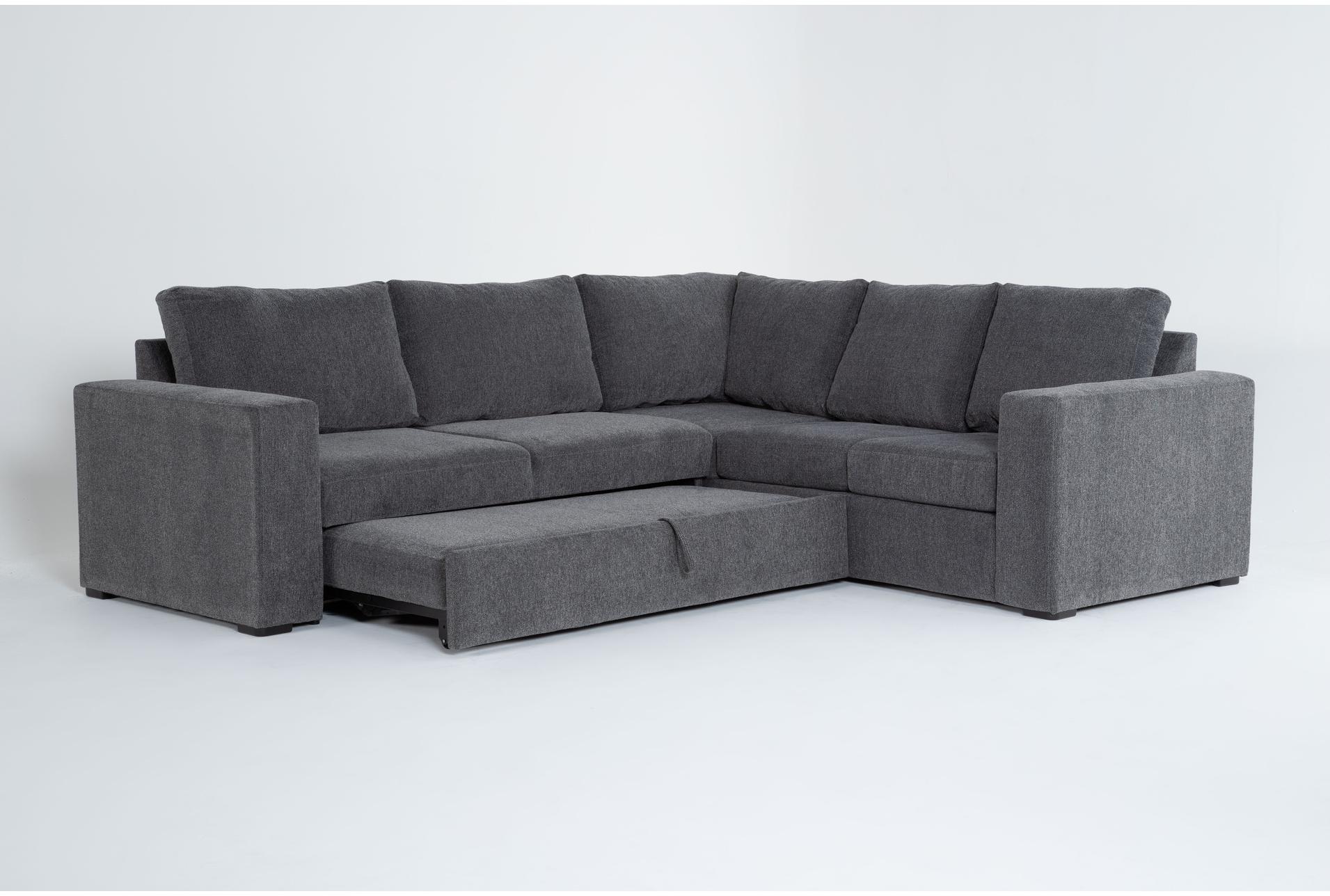 sebastian slate grey fabric 109" 2 piece l-shaped sectional with left arm facing convertible futon sleeper | track arms 12 sebastian slate grey fabric 109" 2 piece l-shaped sectional with left arm facing convertible futon sleeper | track arms
