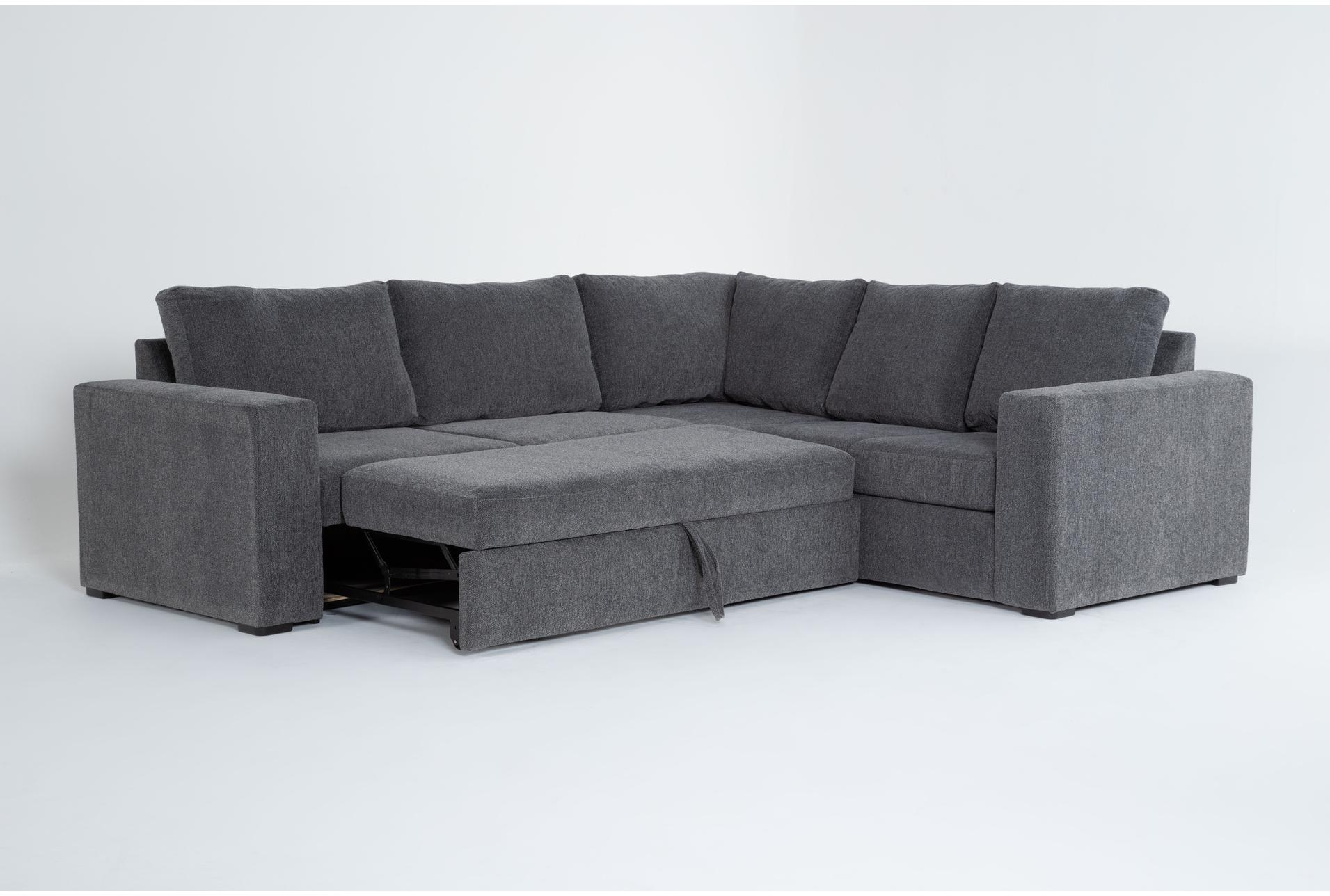 sebastian slate grey fabric 109" 2 piece l-shaped sectional with left arm facing convertible futon sleeper | track arms 13 sebastian slate grey fabric 109" 2 piece l-shaped sectional with left arm facing convertible futon sleeper | track arms