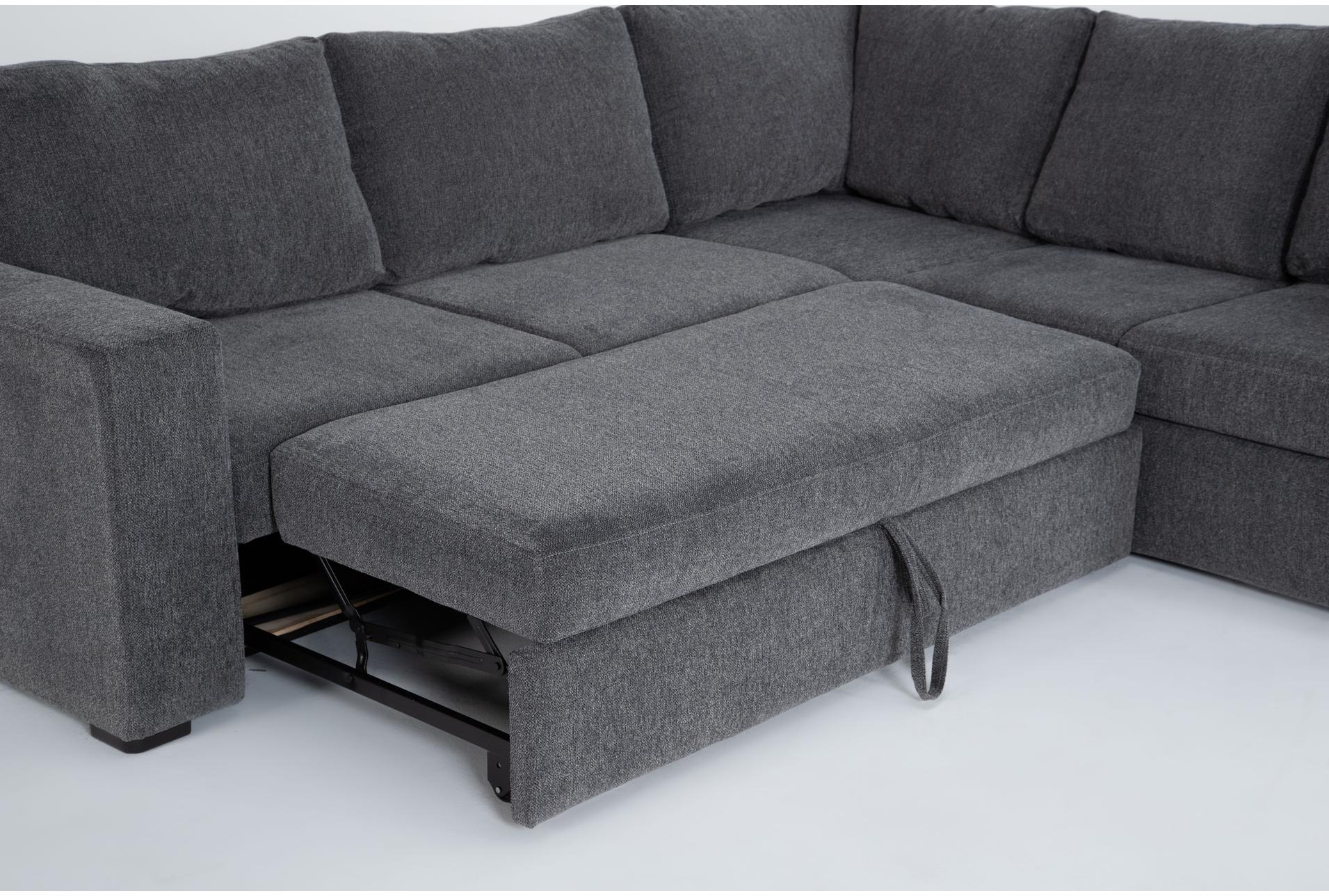 sebastian slate grey fabric 109" 2 piece l-shaped sectional with left arm facing convertible futon sleeper | track arms 14 sebastian slate grey fabric 109" 2 piece l-shaped sectional with left arm facing convertible futon sleeper | track arms