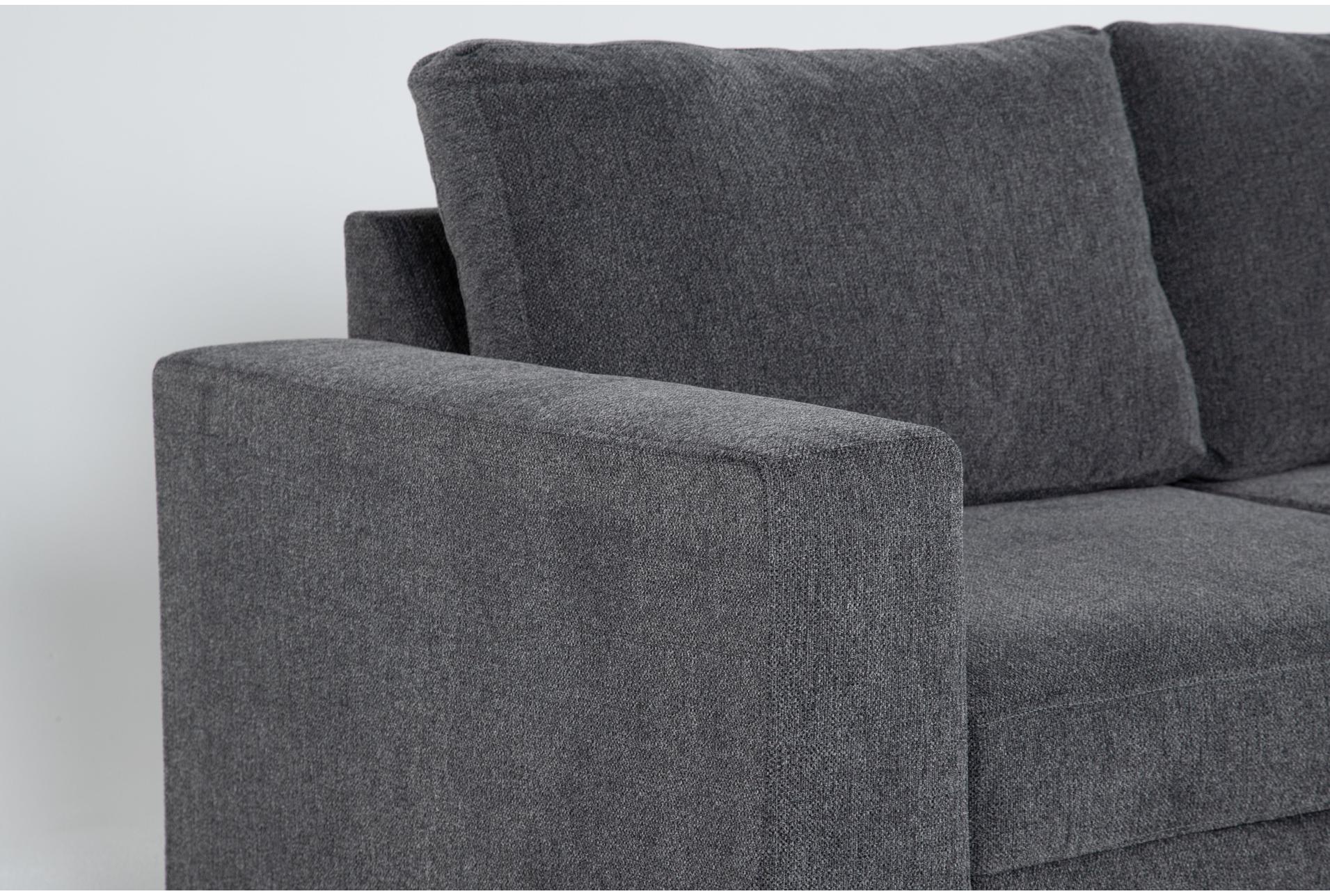 sebastian slate grey fabric 109" 2 piece l-shaped sectional with left arm facing convertible futon sleeper | track arms 15 sebastian slate grey fabric 109" 2 piece l-shaped sectional with left arm facing convertible futon sleeper | track arms