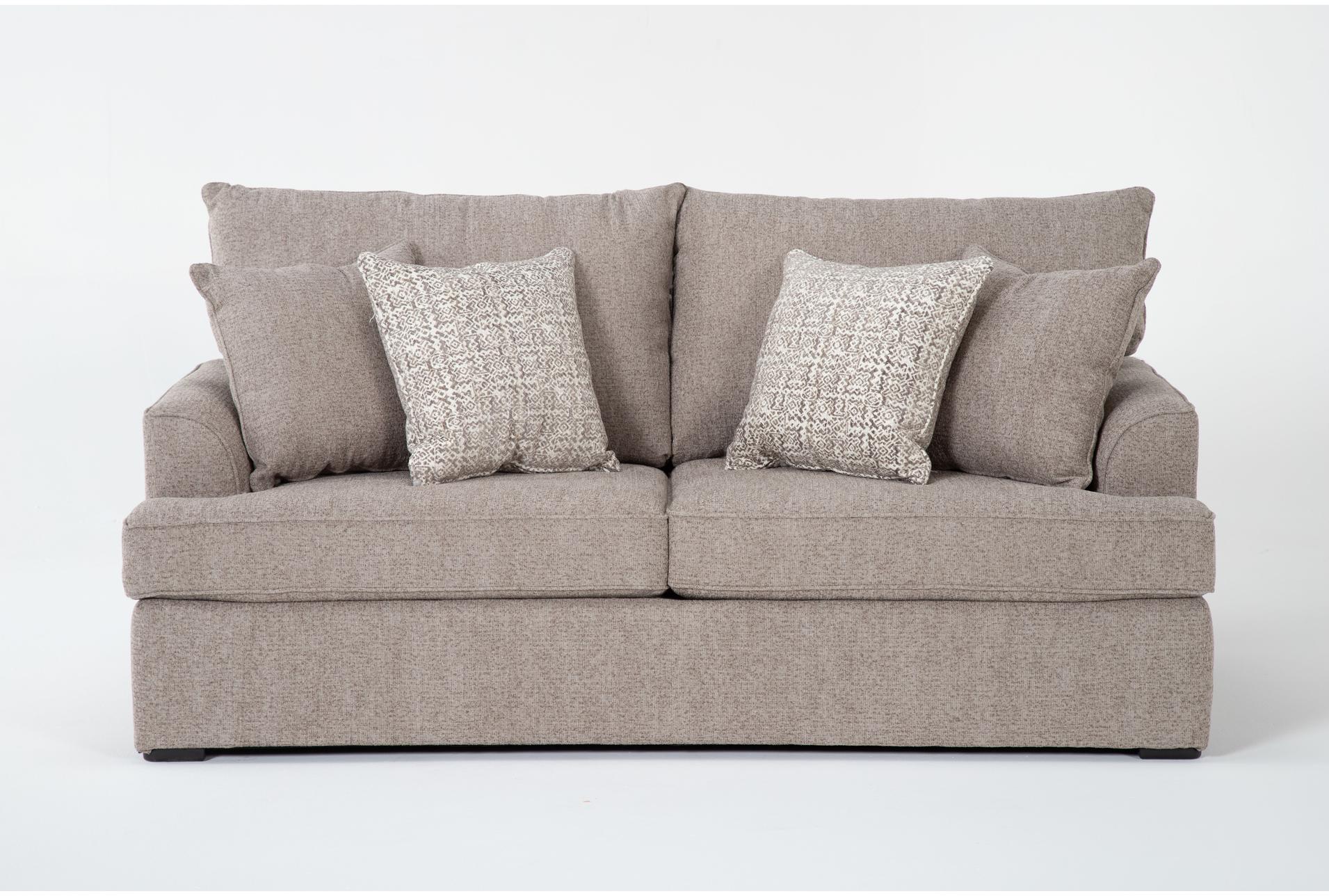 belinha ii taupe beige fabric 76" condo sofa | track arms | loose reversible back 1 belinha ii taupe beige fabric 76" condo sofa | track arms | loose reversible back