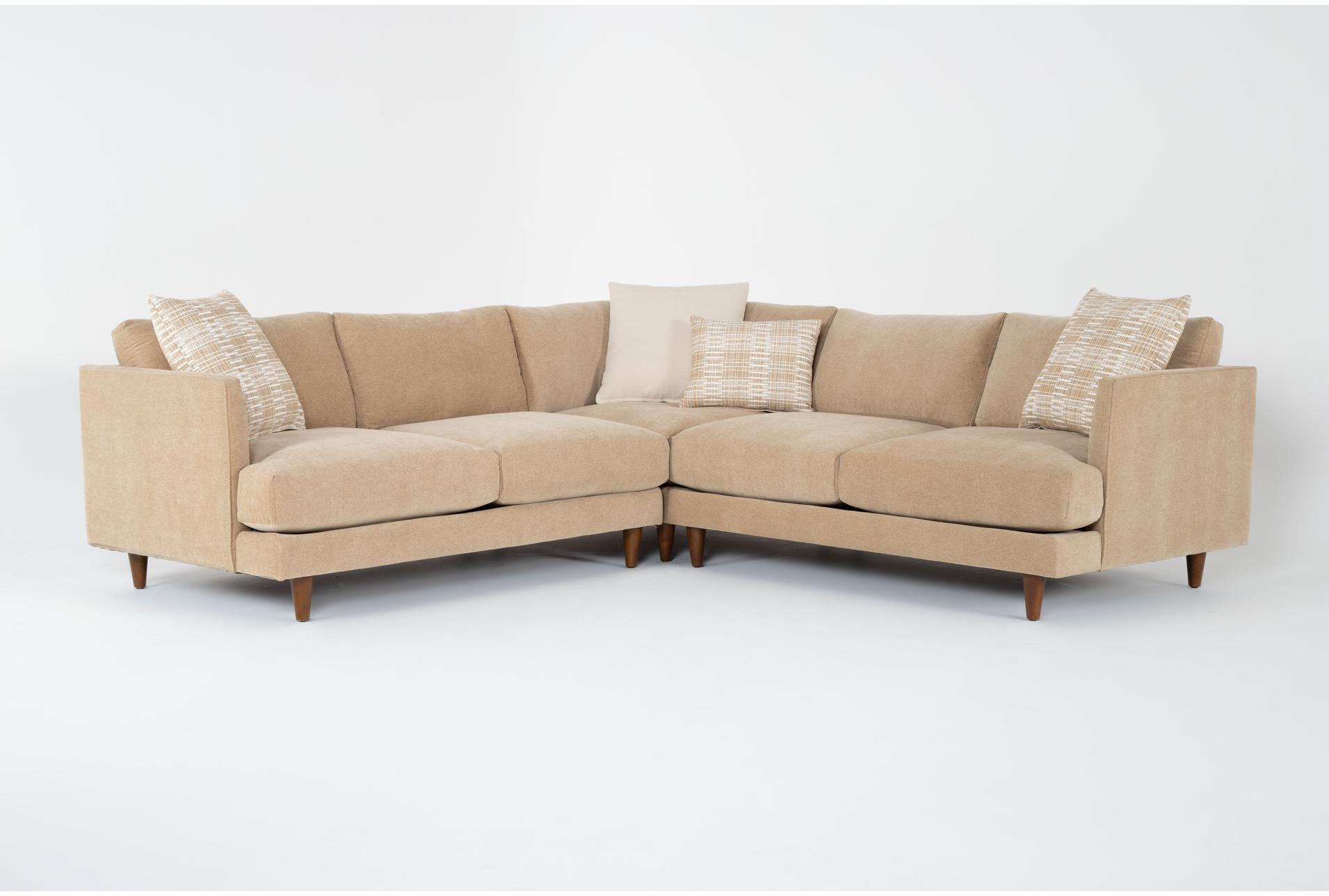 adeline camel 109"fabric 3 piece l-shaped sectional