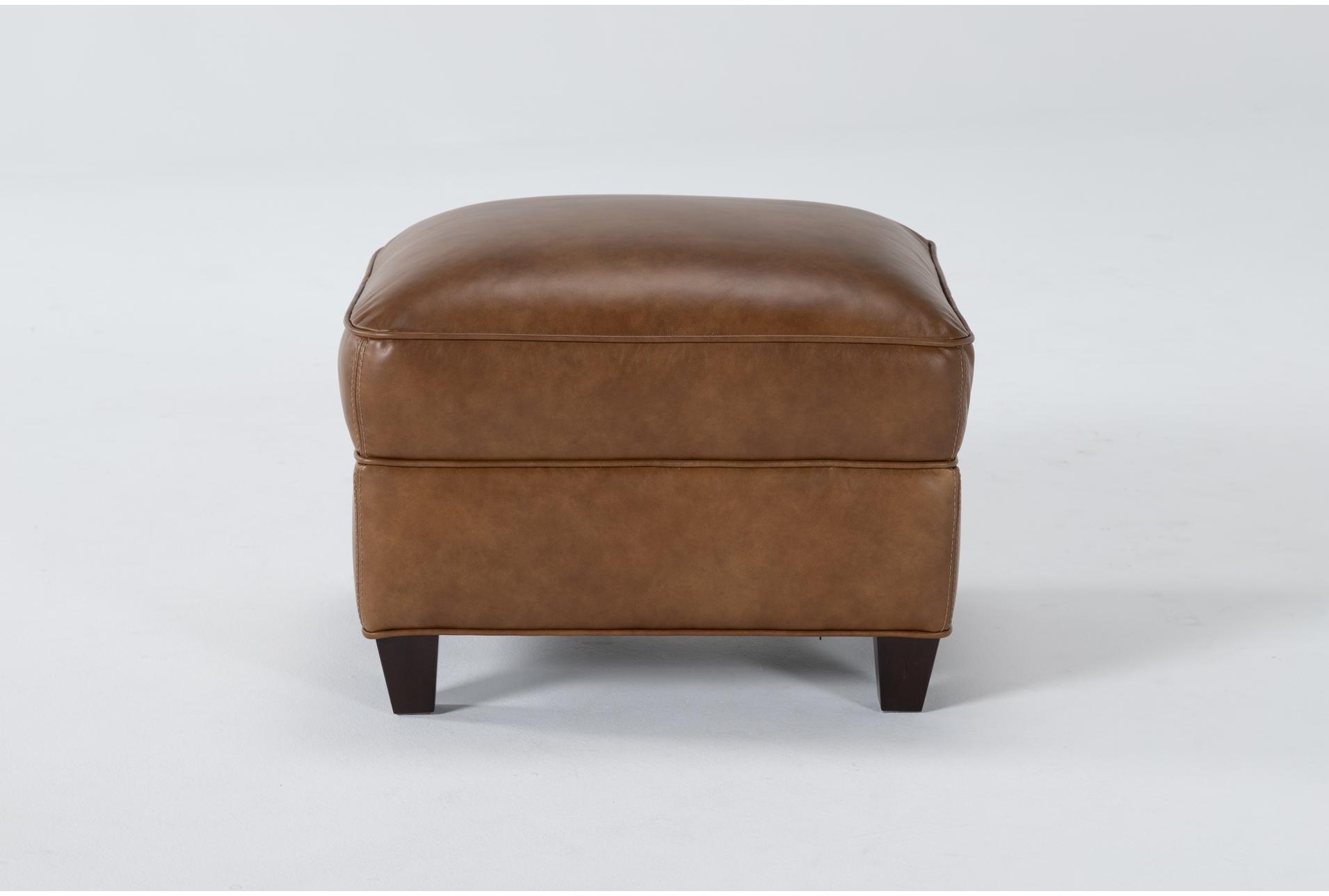 theodore honey leather wood rectangle ottoman 1 theodore honey leather wood rectangle ottoman