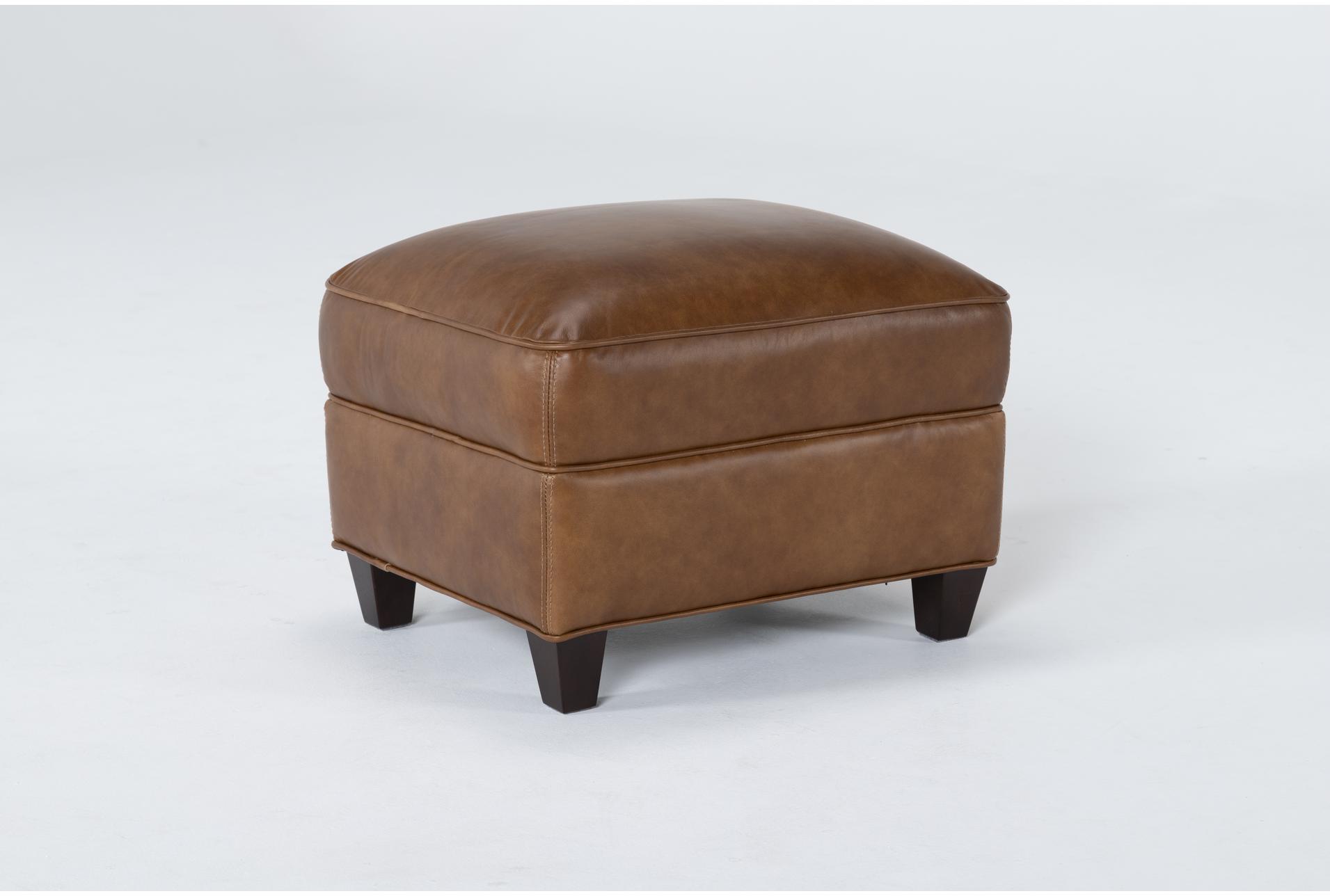 theodore honey leather wood rectangle ottoman 8 theodore honey leather wood rectangle ottoman