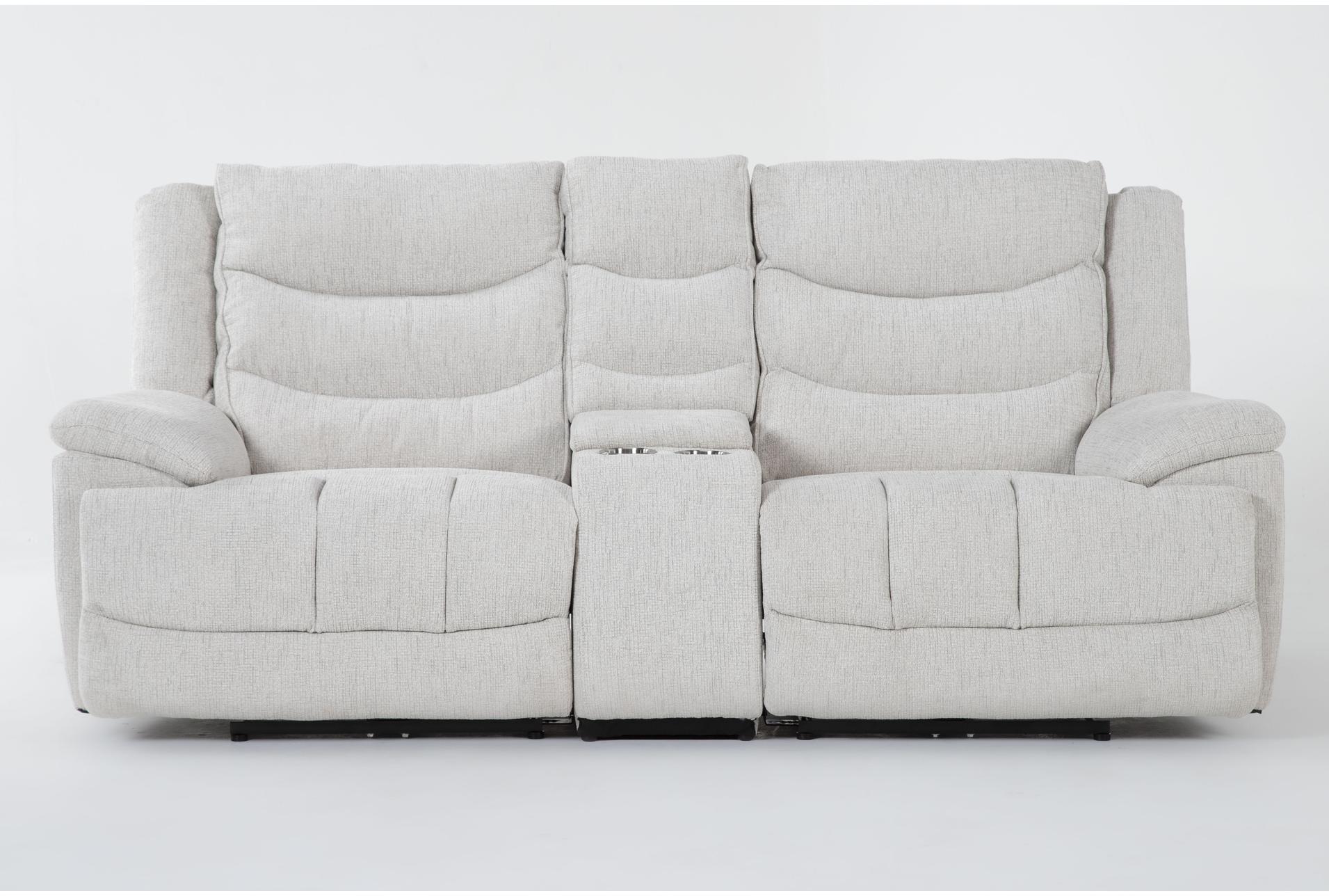 cruz ecru fabric 3 piece power reclining modular console loveseat with storage cupholders & usb 1 cruz ecru fabric 3 piece power reclining modular console loveseat with storage cupholders & usb