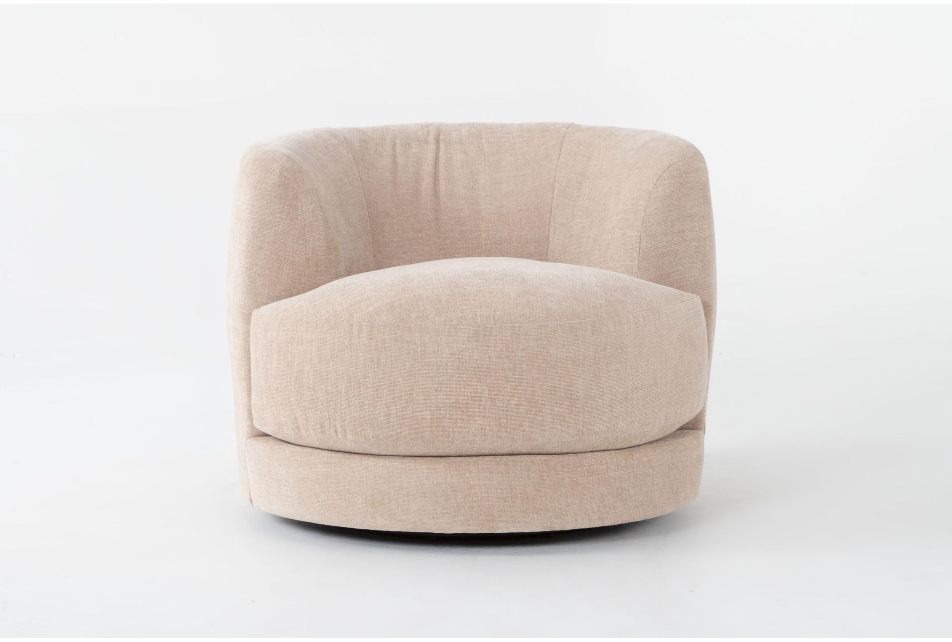 kora rose 36" natural fabric swivel accent chair | armless 1 kora rose 36" natural fabric swivel accent chair | armless