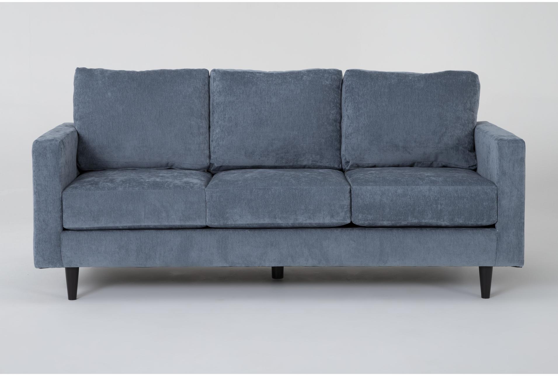 bradley denim blue fabric modern 81" sofa 1 bradley denim blue fabric modern 81" sofa