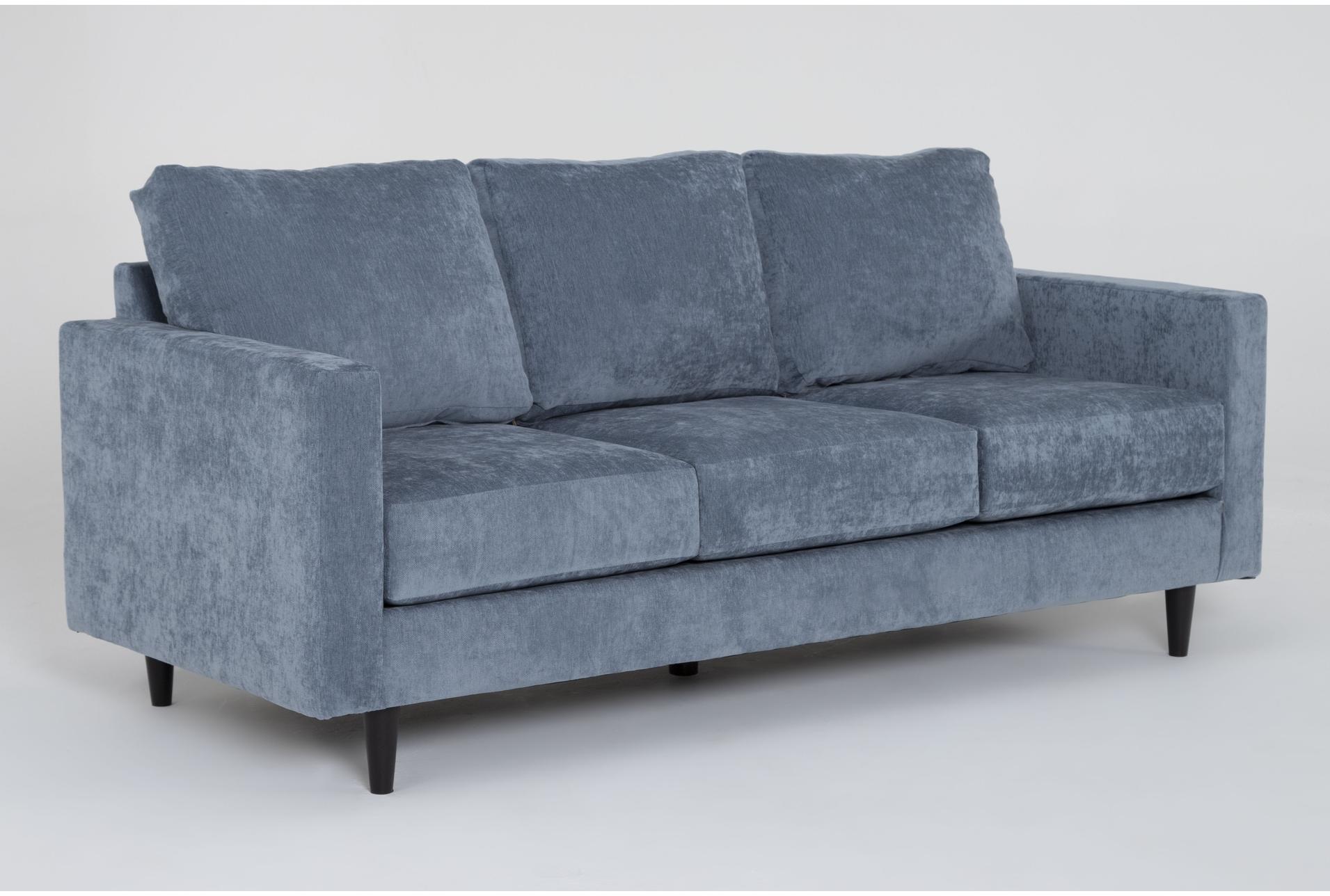 bradley denim blue fabric modern 81" sofa 6 bradley denim blue fabric modern 81" sofa