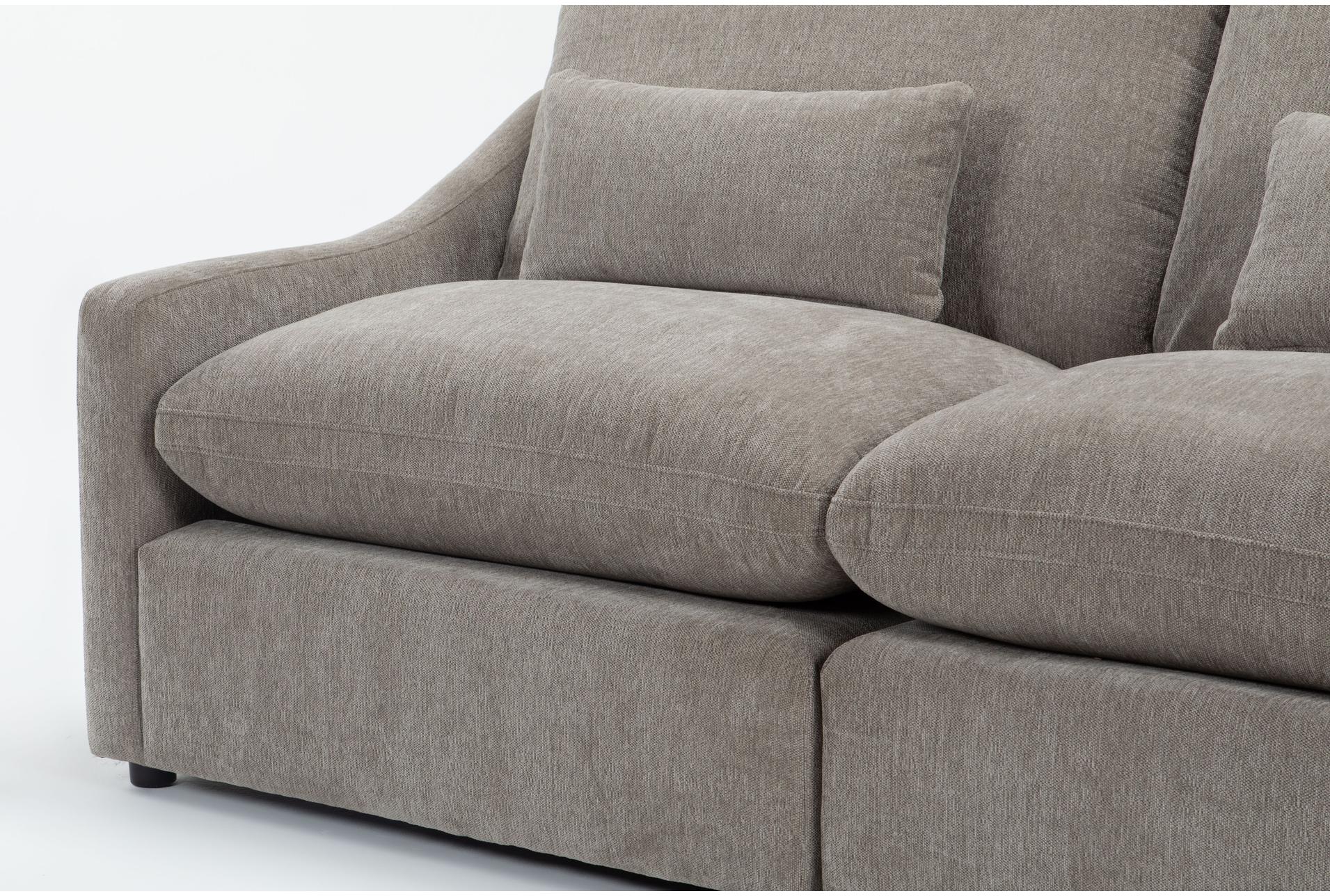 kennedy mocha brown beige 3 piece modular sectional with right arm facing chaise | fabric | loose reversible back 8 kennedy mocha brown beige 3 piece modular sectional with right arm facing chaise | fabric | loose reversible back