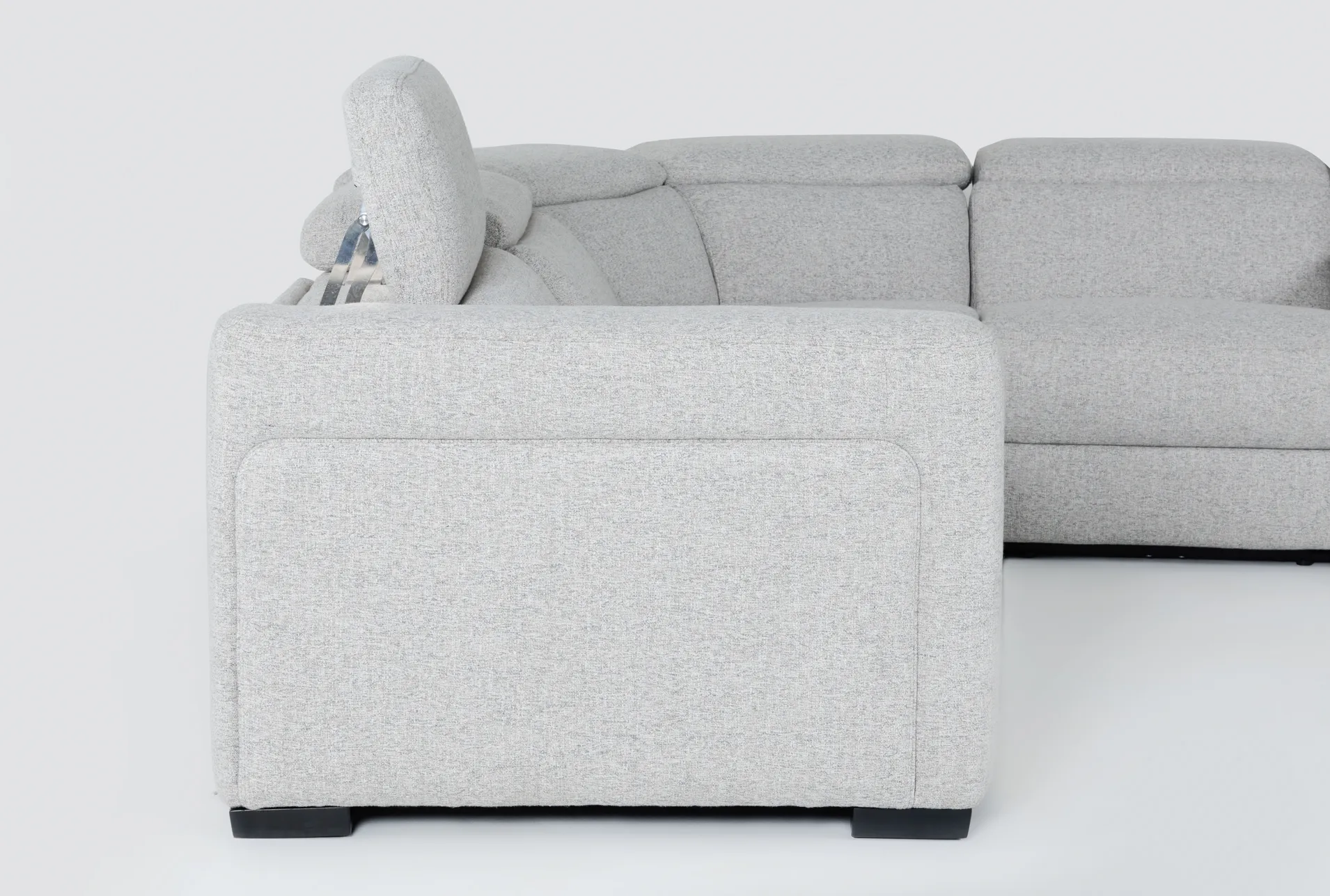 axis 130" 6 piece grey power reclining immersive audio sectional | adjustable headrests | fabric | console 31 axis 130" 6 piece grey power reclining immersive audio sectional | adjustable headrests | fabric | console