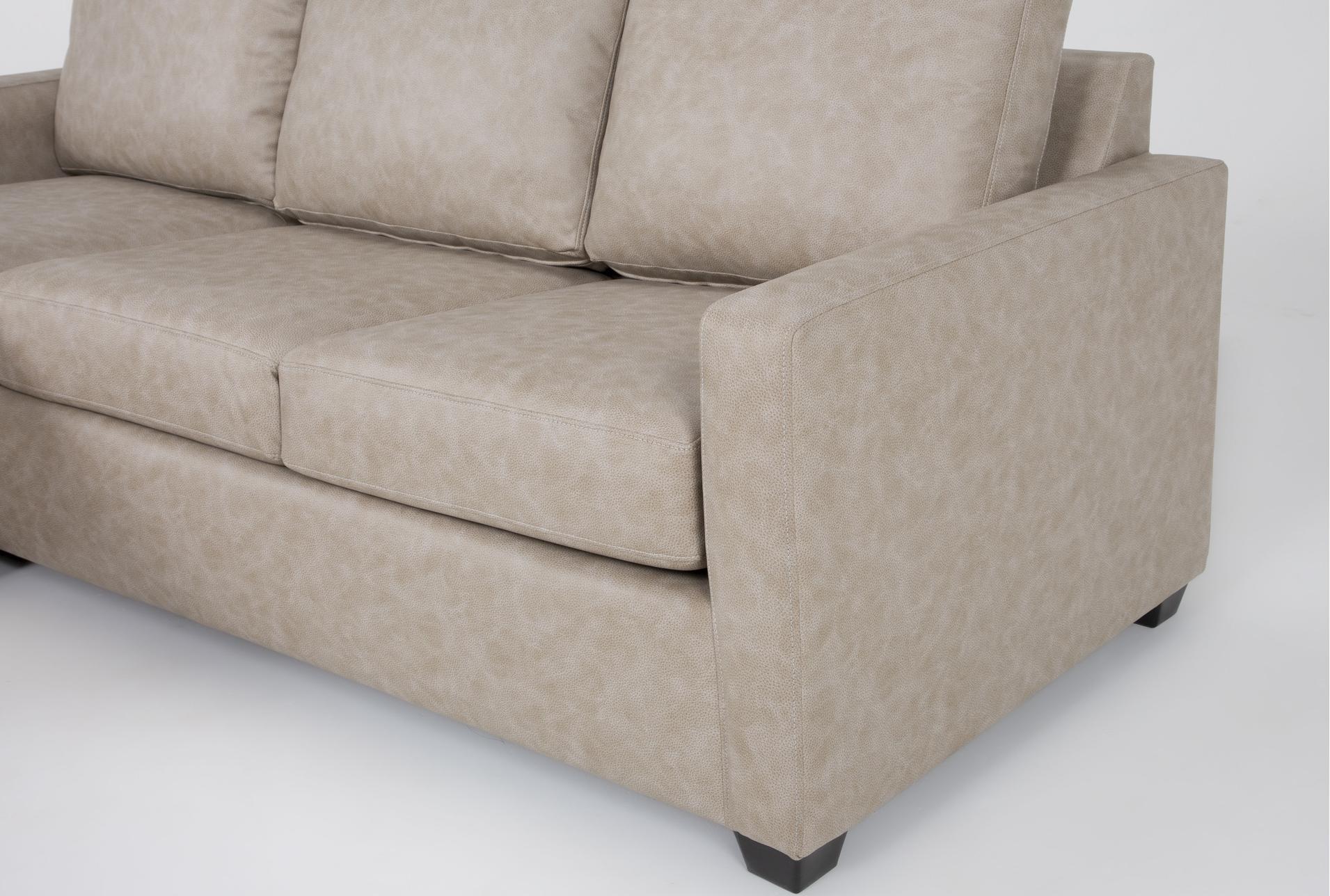 mathers mocha vegan faux leather 92" sleeper sofa with reversible chaise | fabric | loose reversible back 16 mathers mocha vegan faux leather 92" sleeper sofa with reversible chaise | fabric | loose reversible back