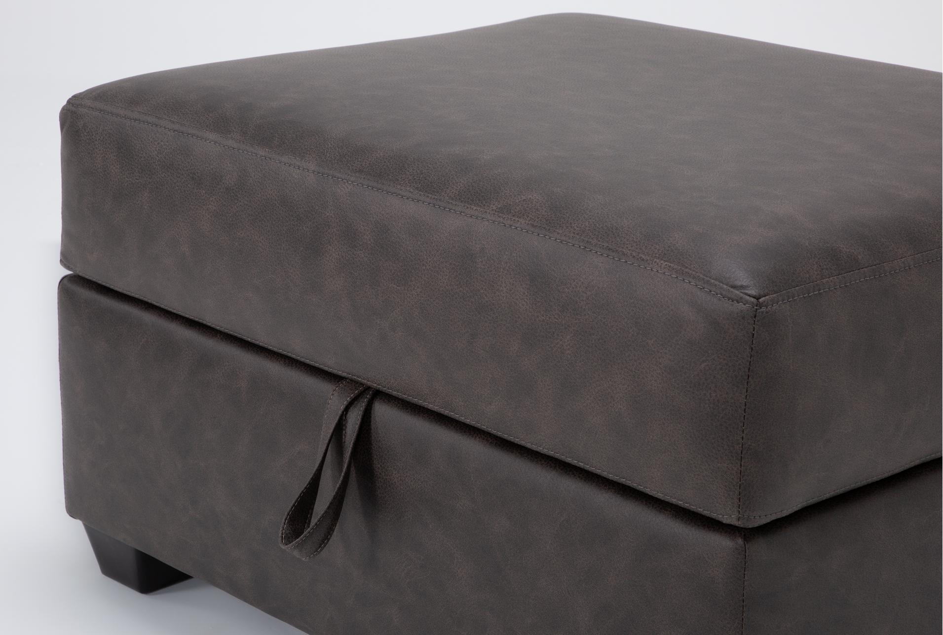 mathers grey brown vegan faux leather 2 piece sectional with left arm facing queen sleeper sofa & ottoman | fabric 14 mathers grey brown vegan faux leather 2 piece sectional with left arm facing queen sleeper sofa & ottoman | fabric