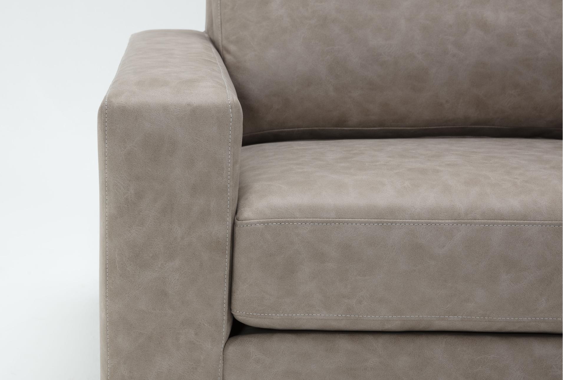 araceli ii taupe beige brown vegan faux leather 95" sofa | fabric | loose reversible back 9 araceli ii taupe beige brown vegan faux leather 95" sofa | fabric | loose reversible back