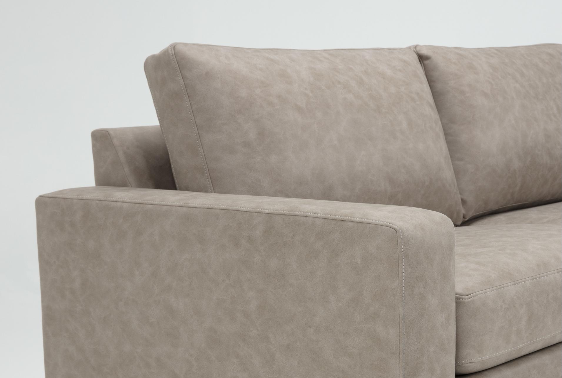 araceli ii taupe beige brown vegan faux leather 95" sofa | fabric | loose reversible back 10 araceli ii taupe beige brown vegan faux leather 95" sofa | fabric | loose reversible back