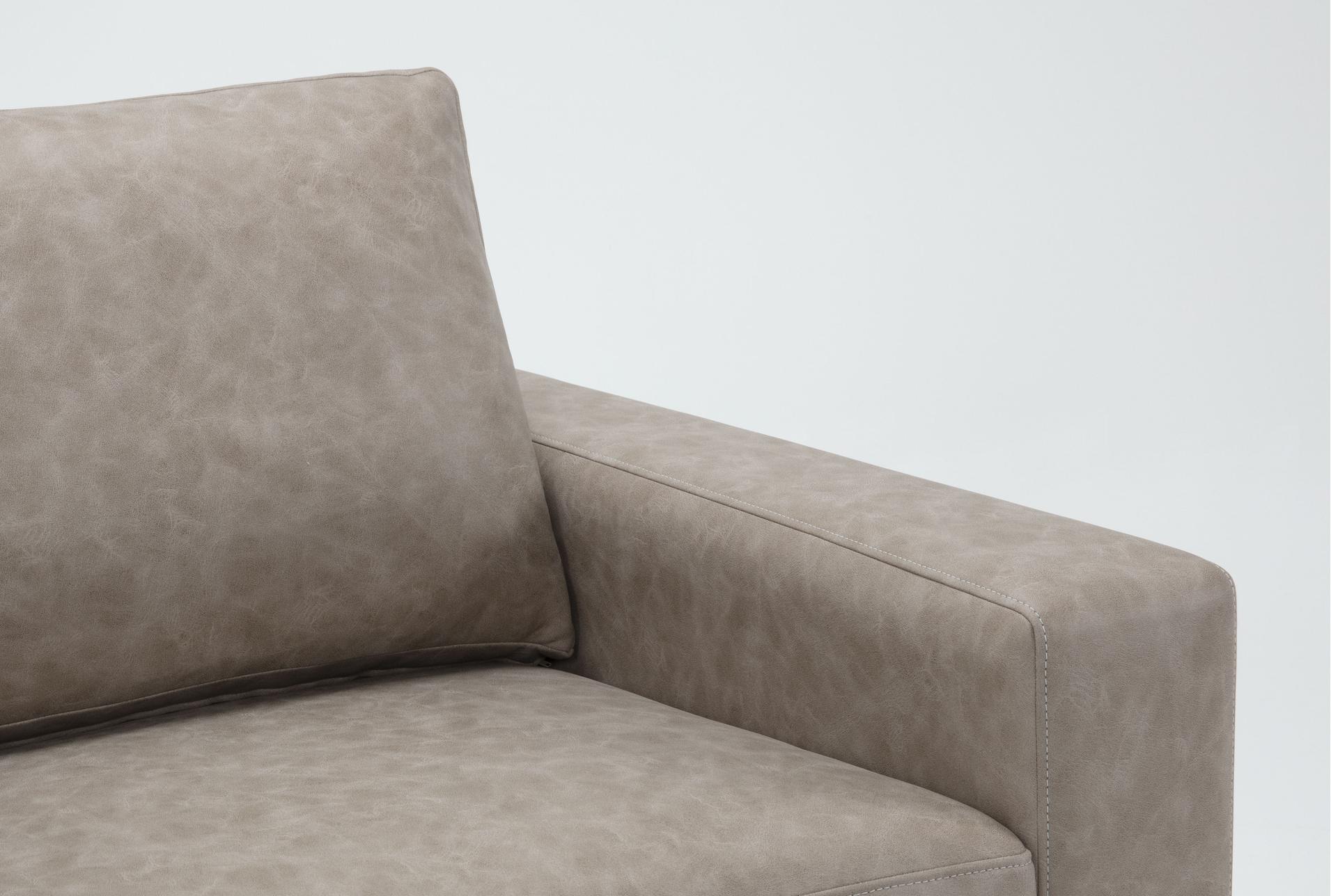 araceli ii taupe beige brown vegan faux leather 95" sofa | fabric | loose reversible back 11 araceli ii taupe beige brown vegan faux leather 95" sofa | fabric | loose reversible back