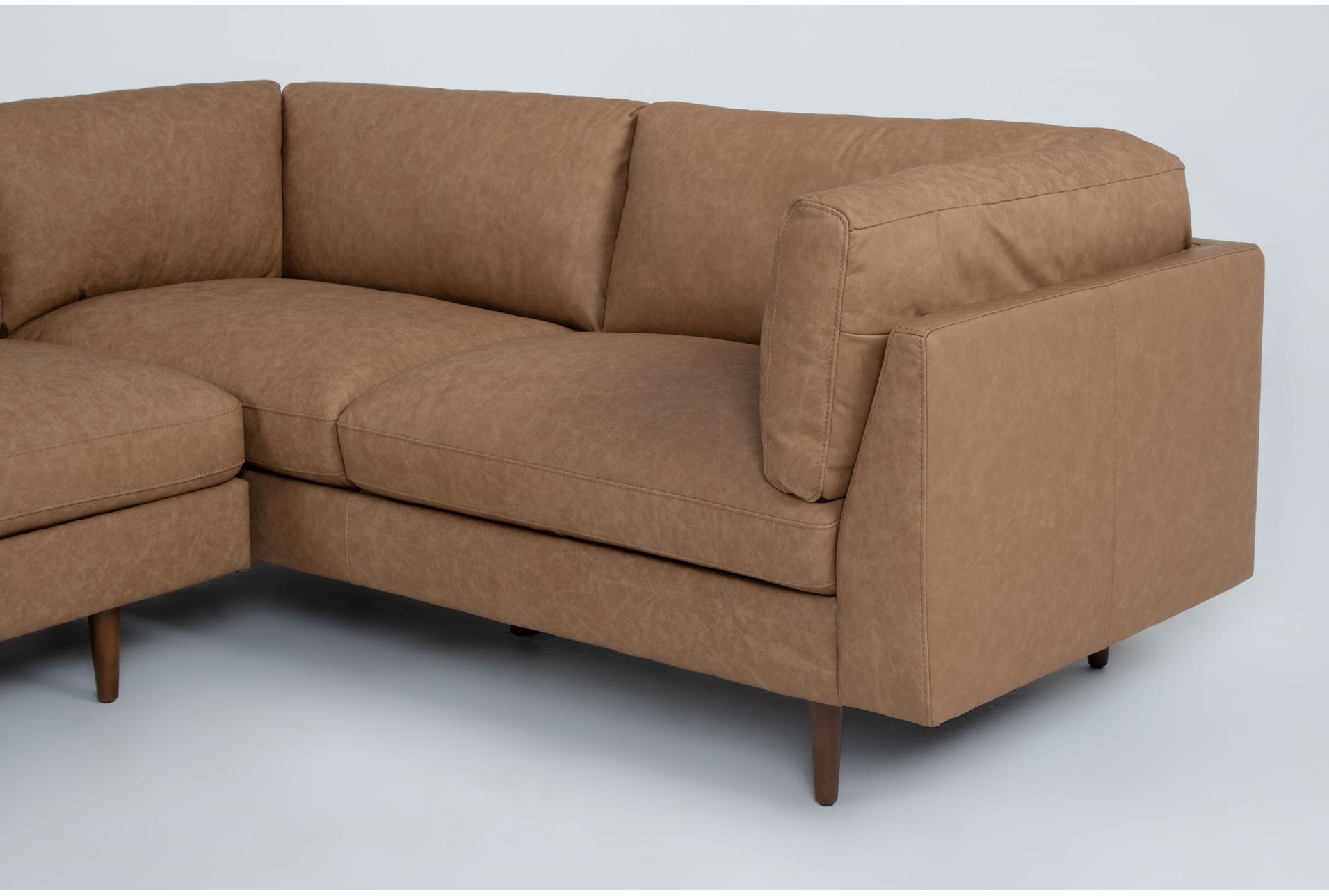 ewan caramel brown leather 2 piece 114" sectional with left arm facing sofa & chair set 12 ewan caramel brown leather 2 piece 114" sectional with left arm facing sofa & chair set