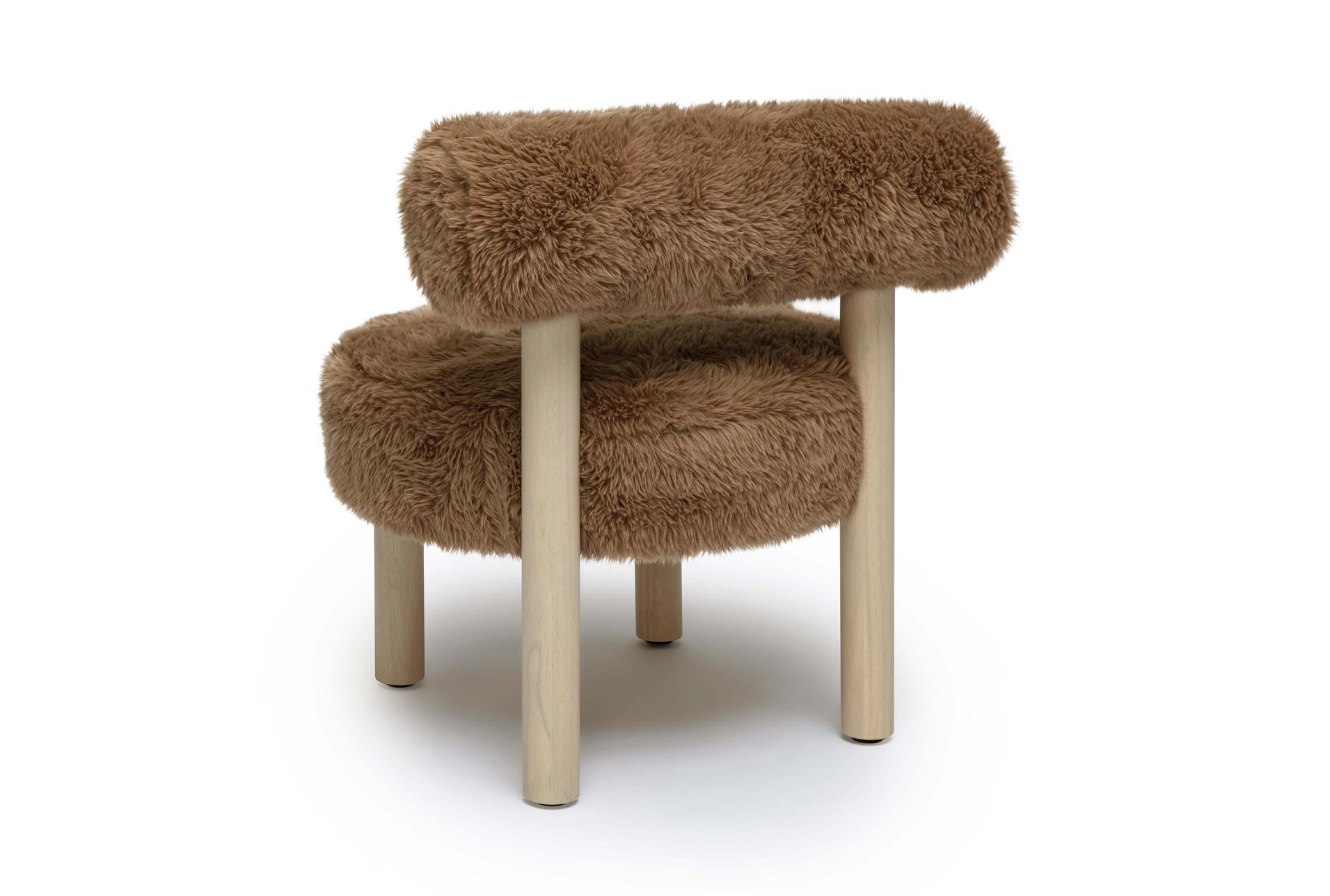 carmel dark taupe brown vegan shearling fabric accent chair 11 carmel dark taupe brown vegan shearling fabric accent chair