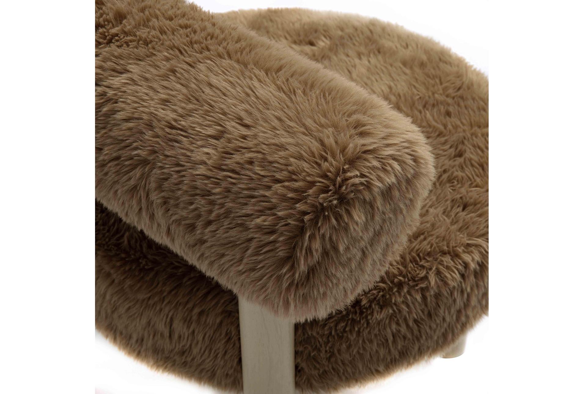 carmel dark taupe brown vegan shearling fabric accent chair 12 carmel dark taupe brown vegan shearling fabric accent chair
