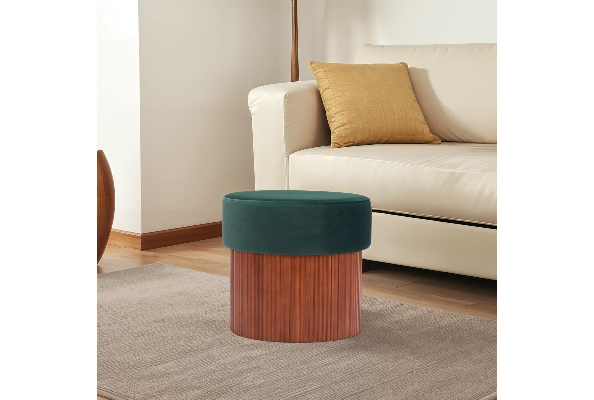 boto green plush round fabric wood storage ottoman 16 boto green plush round fabric wood storage ottoman