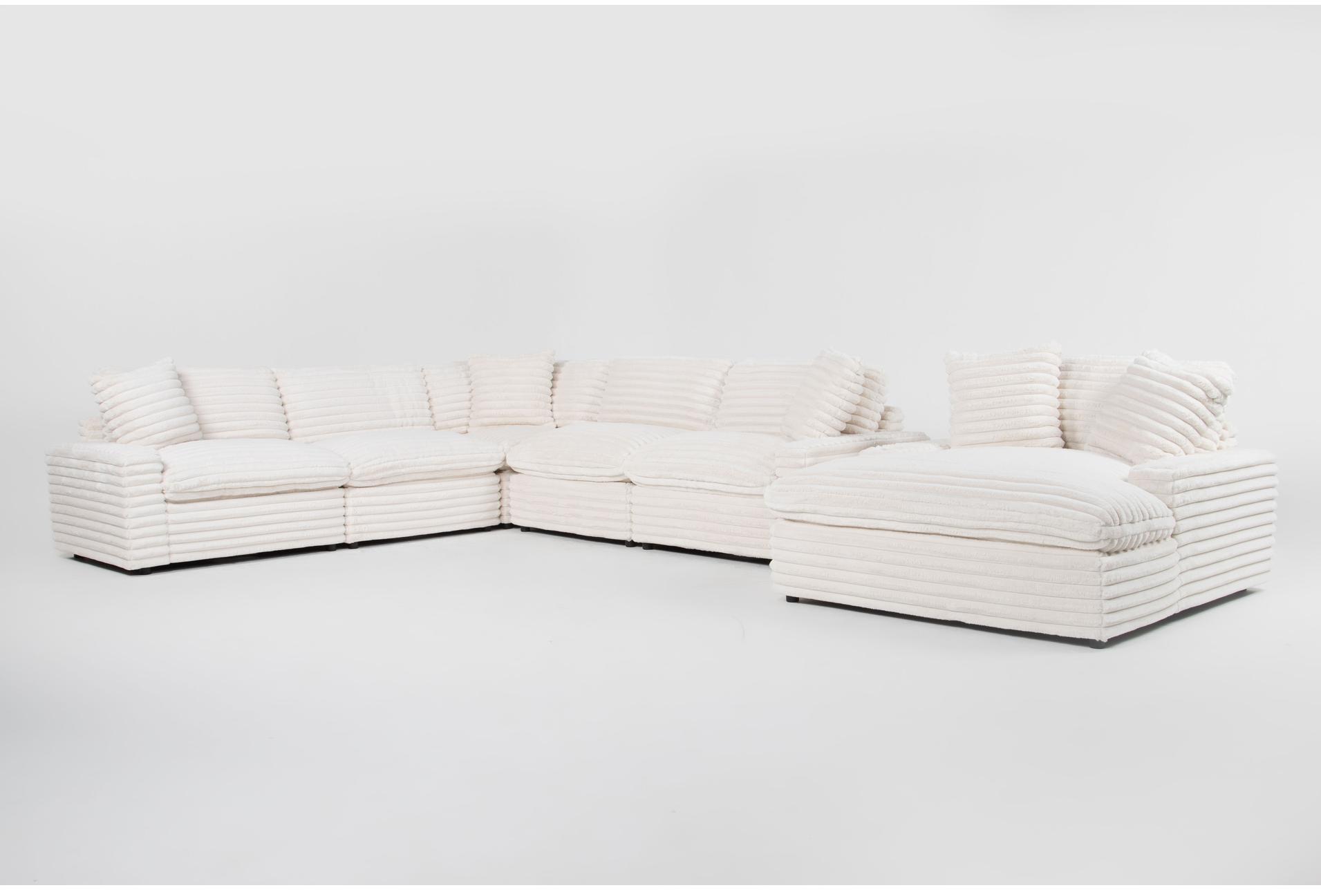 serenity fluffy cream corduroy oversized 5 piece l-shaped sectional & oversized chaise 1 serenity fluffy cream corduroy oversized 5 piece l-shaped sectional & oversized chaise