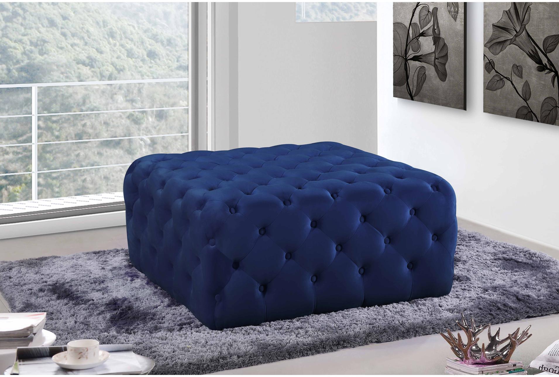 ariel navy velvet rectangle upholstered ottoman/bench | entryway 8 ariel navy velvet rectangle upholstered ottoman/bench | entryway
