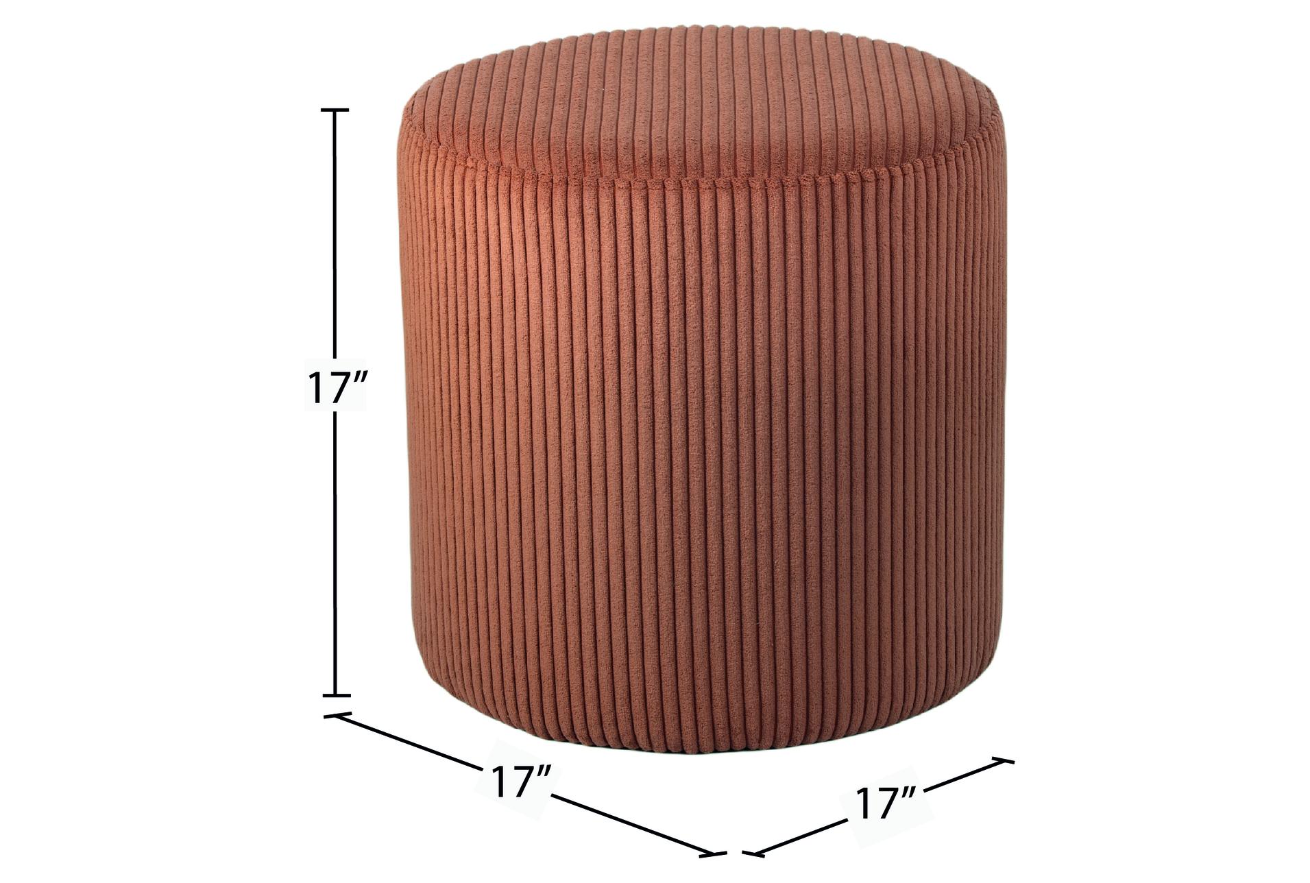 roy cognac round microsuede fabric upholstered ottoman/stool 14 roy cognac round microsuede fabric upholstered ottoman/stool